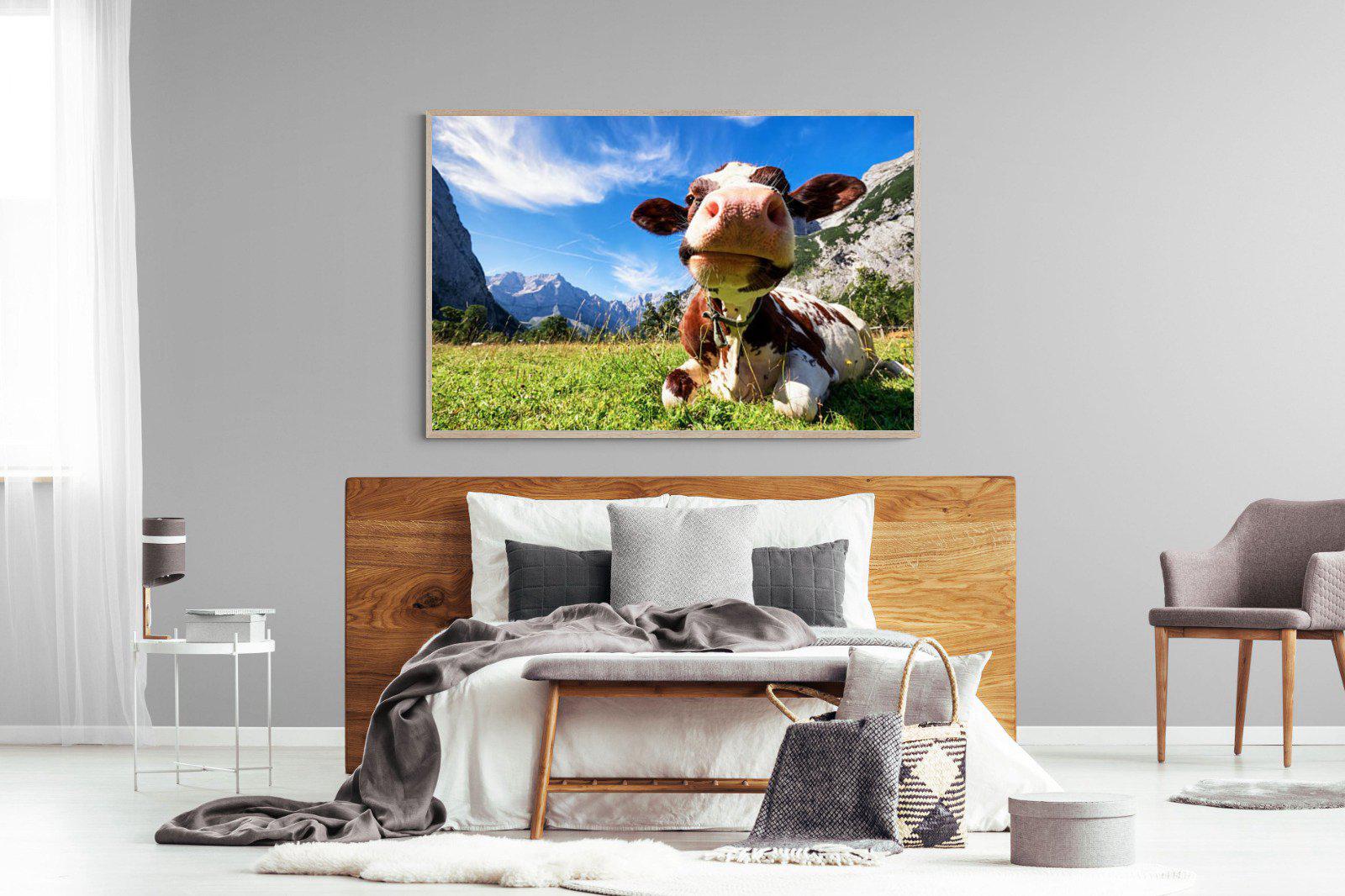 Cow-Wall_Art-150 x 100cm-Mounted Canvas-Wood-Pixalot