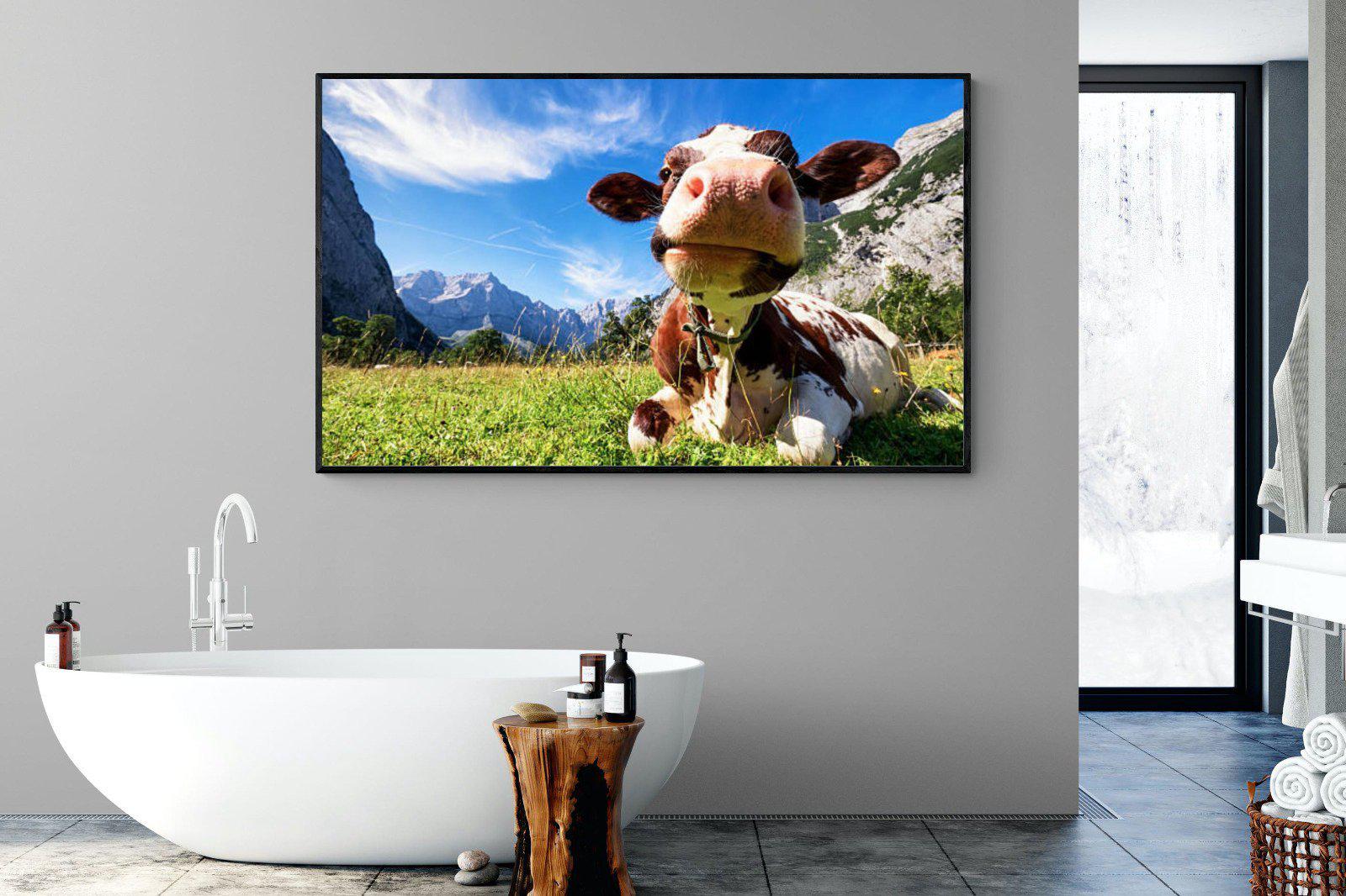 Cow-Wall_Art-180 x 110cm-Mounted Canvas-Black-Pixalot