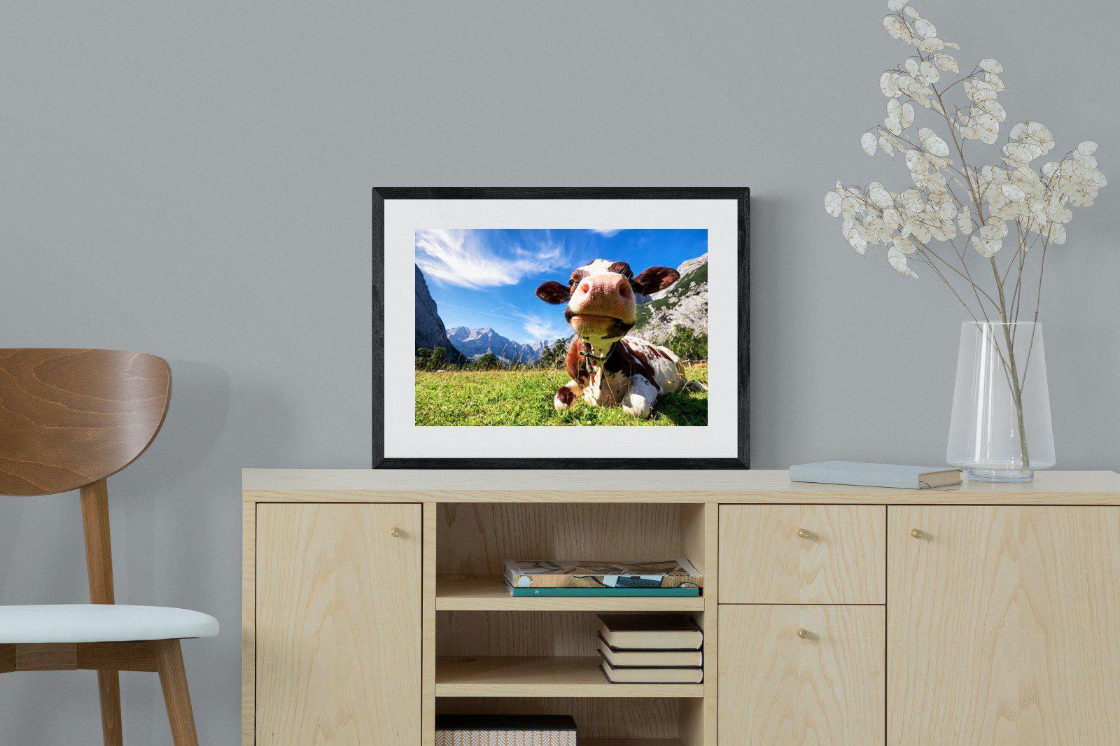 Cow-Wall_Art-60 x 45cm-Framed Print-Black-Pixalot