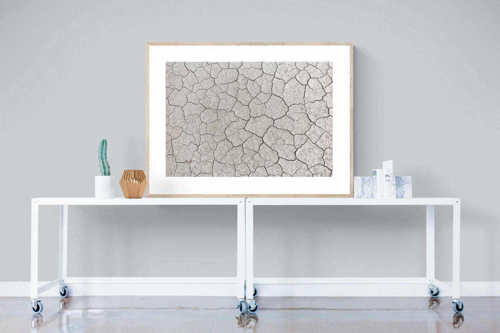 Cracked Clay-Wall_Art-120 x 90cm-Framed Print-Wood-Pixalot