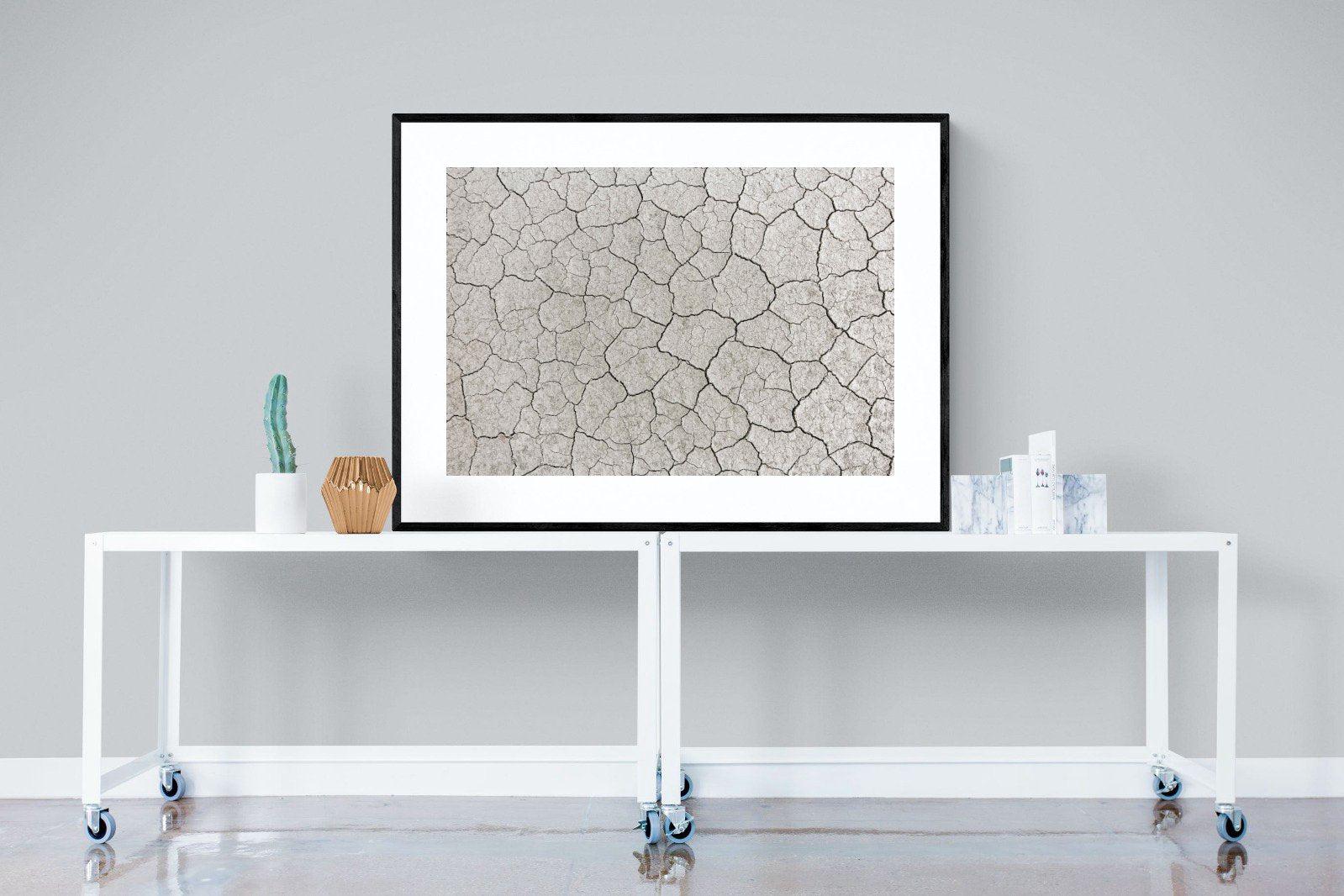 Cracked Clay-Wall_Art-120 x 90cm-Framed Print-Black-Pixalot