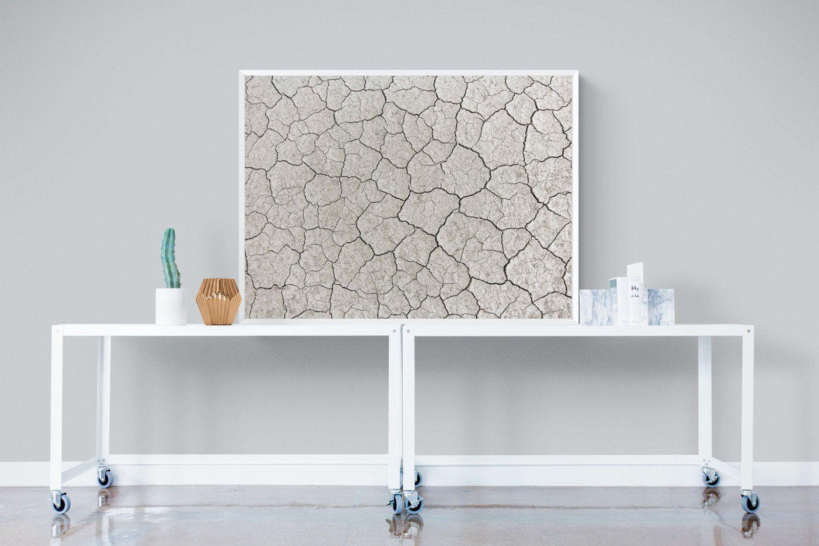 Cracked Clay-Wall_Art-120 x 90cm-Mounted Canvas-White-Pixalot