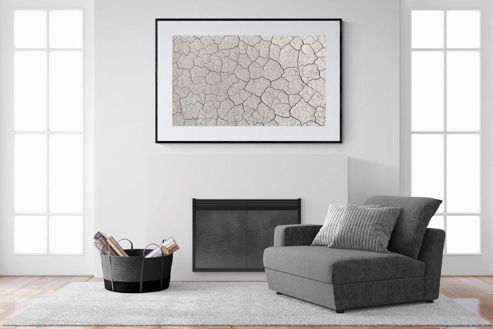 Cracked Clay-Wall_Art-150 x 100cm-Framed Print-Black-Pixalot