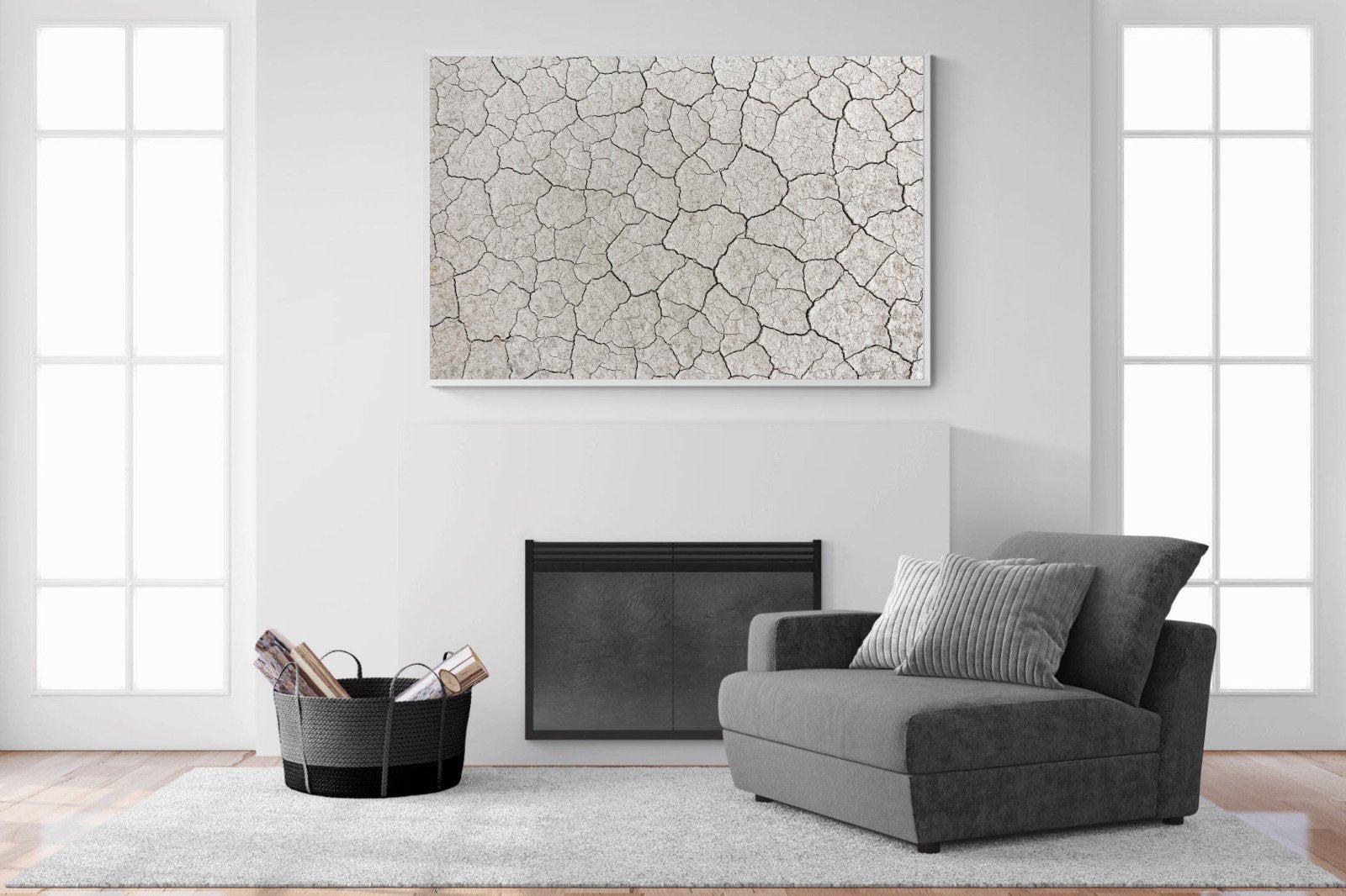 Cracked Clay-Wall_Art-150 x 100cm-Mounted Canvas-White-Pixalot
