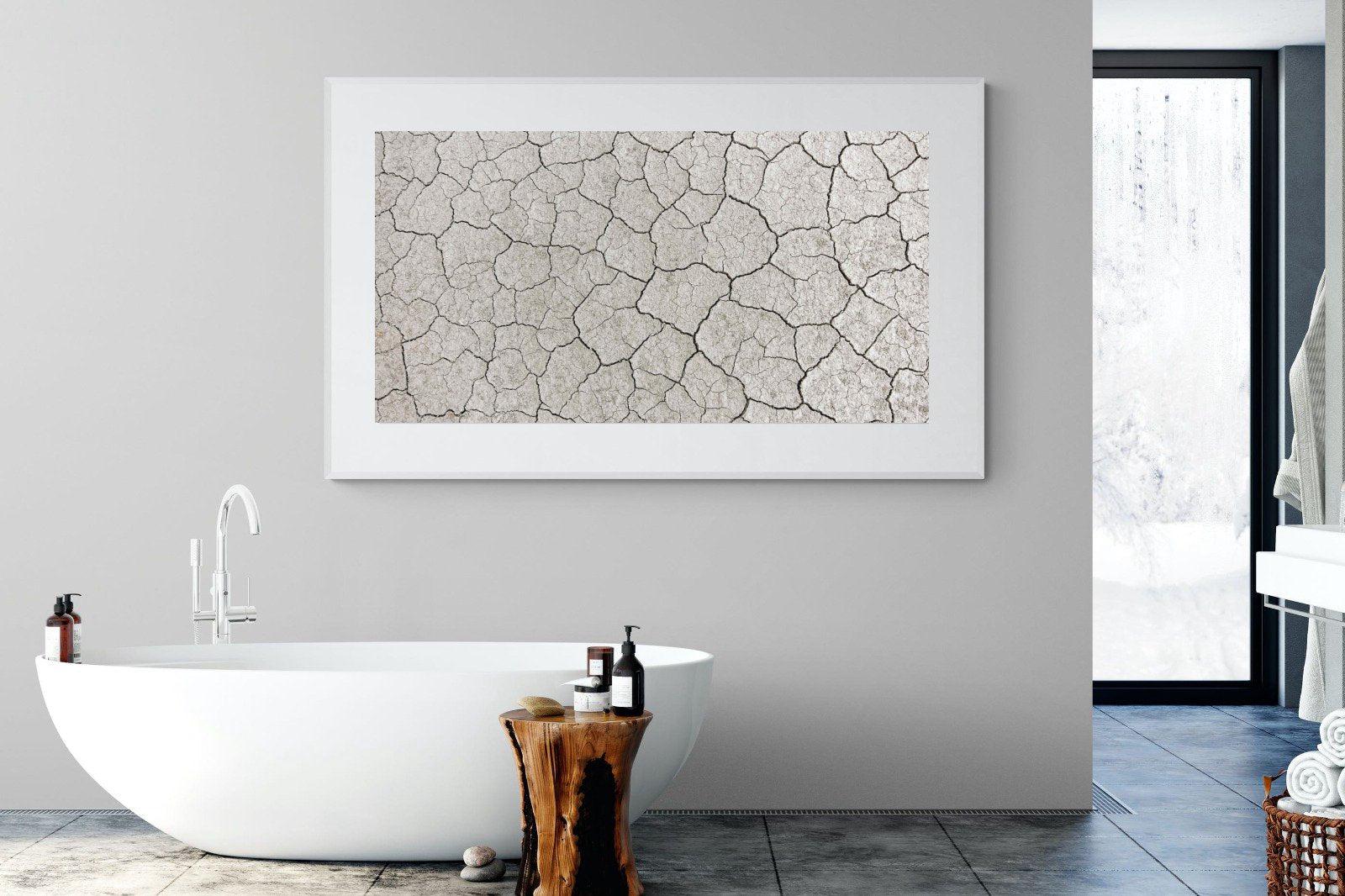 Cracked Clay-Wall_Art-180 x 110cm-Framed Print-White-Pixalot