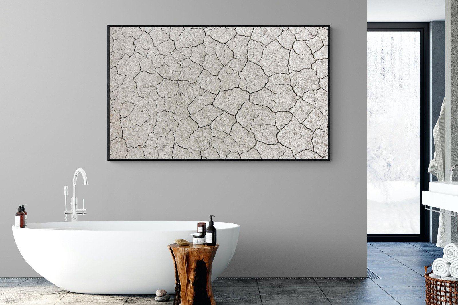 Cracked Clay-Wall_Art-180 x 110cm-Mounted Canvas-Black-Pixalot