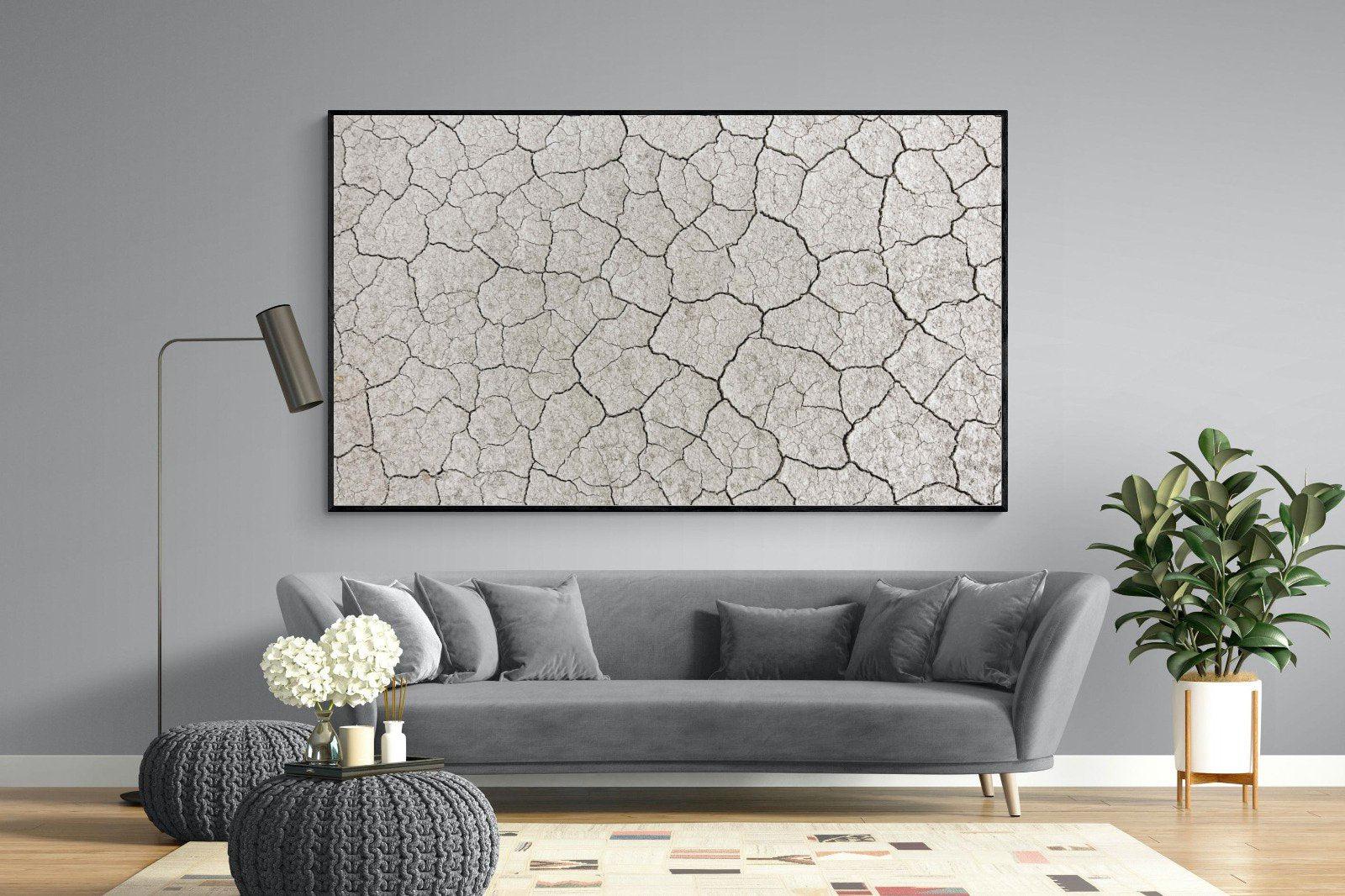 Cracked Clay-Wall_Art-220 x 130cm-Mounted Canvas-Black-Pixalot