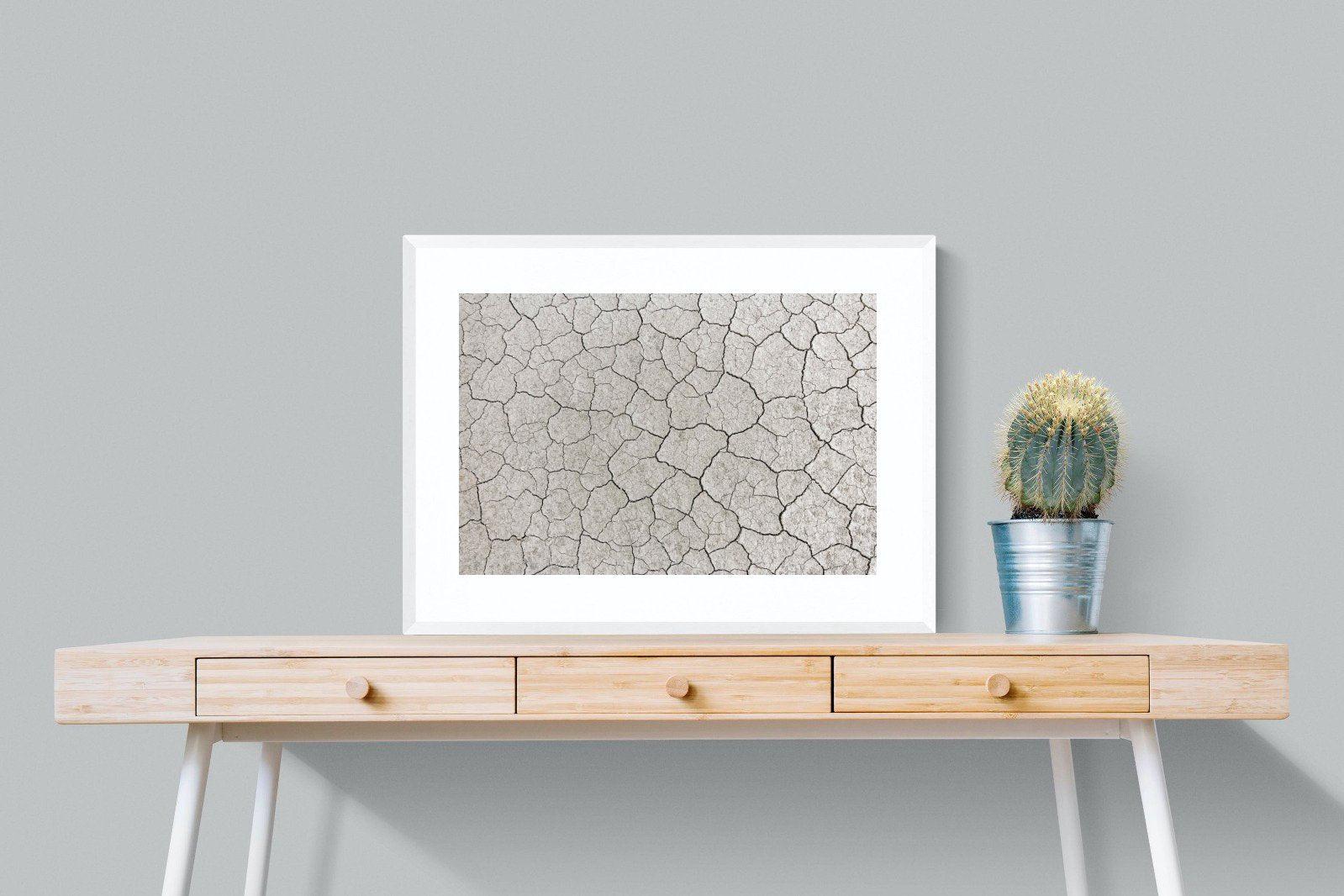 Cracked Clay-Wall_Art-80 x 60cm-Framed Print-White-Pixalot
