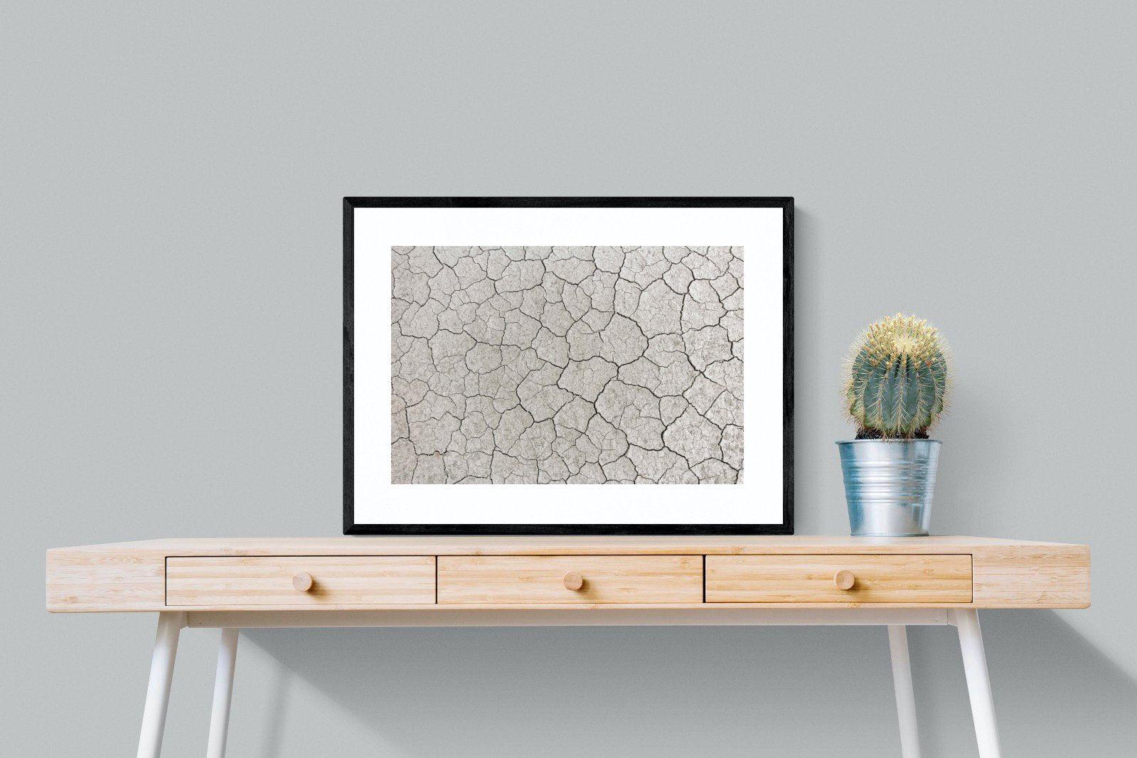 Cracked Clay-Wall_Art-80 x 60cm-Framed Print-Black-Pixalot