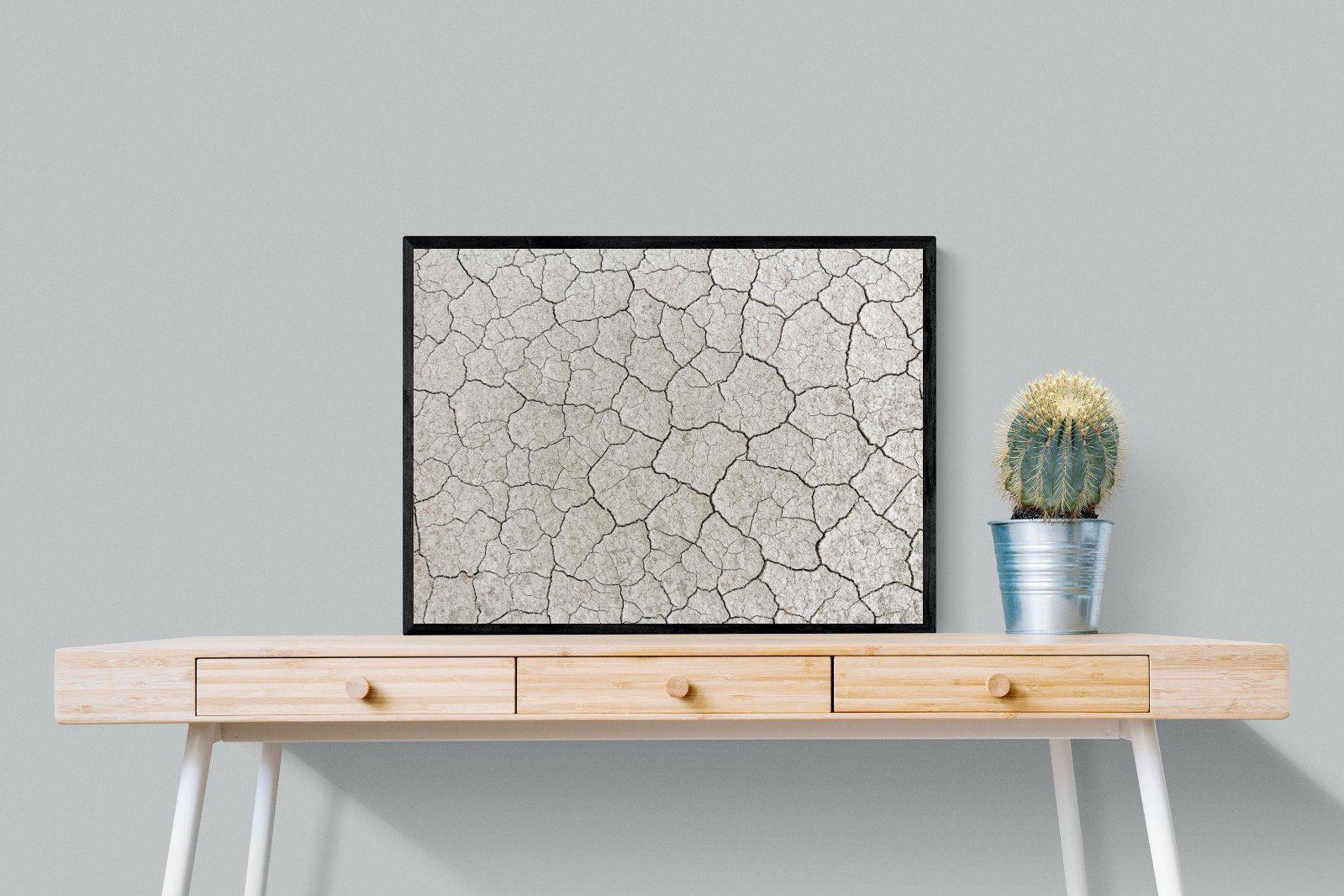 Cracked Clay-Wall_Art-80 x 60cm-Mounted Canvas-Black-Pixalot