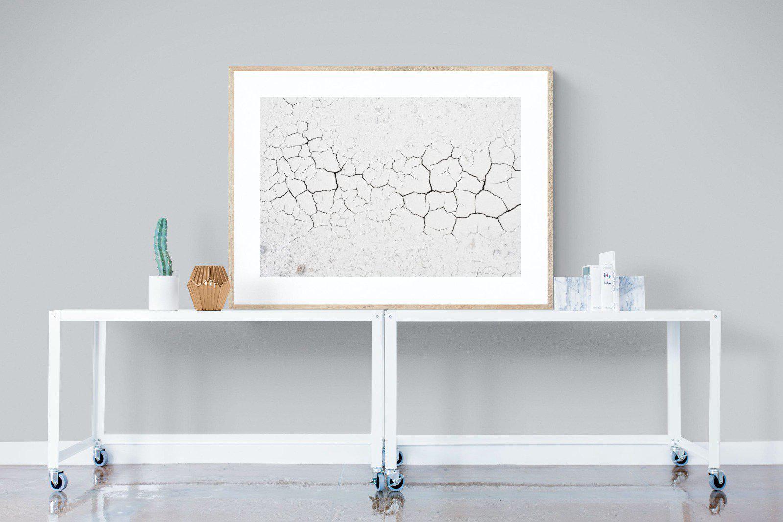 Cracked Earth-Wall_Art-120 x 90cm-Framed Print-Wood-Pixalot