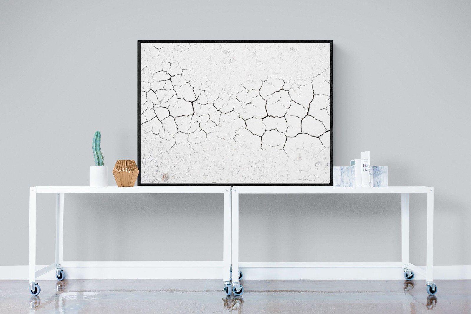Cracked Earth-Wall_Art-120 x 90cm-Mounted Canvas-Black-Pixalot