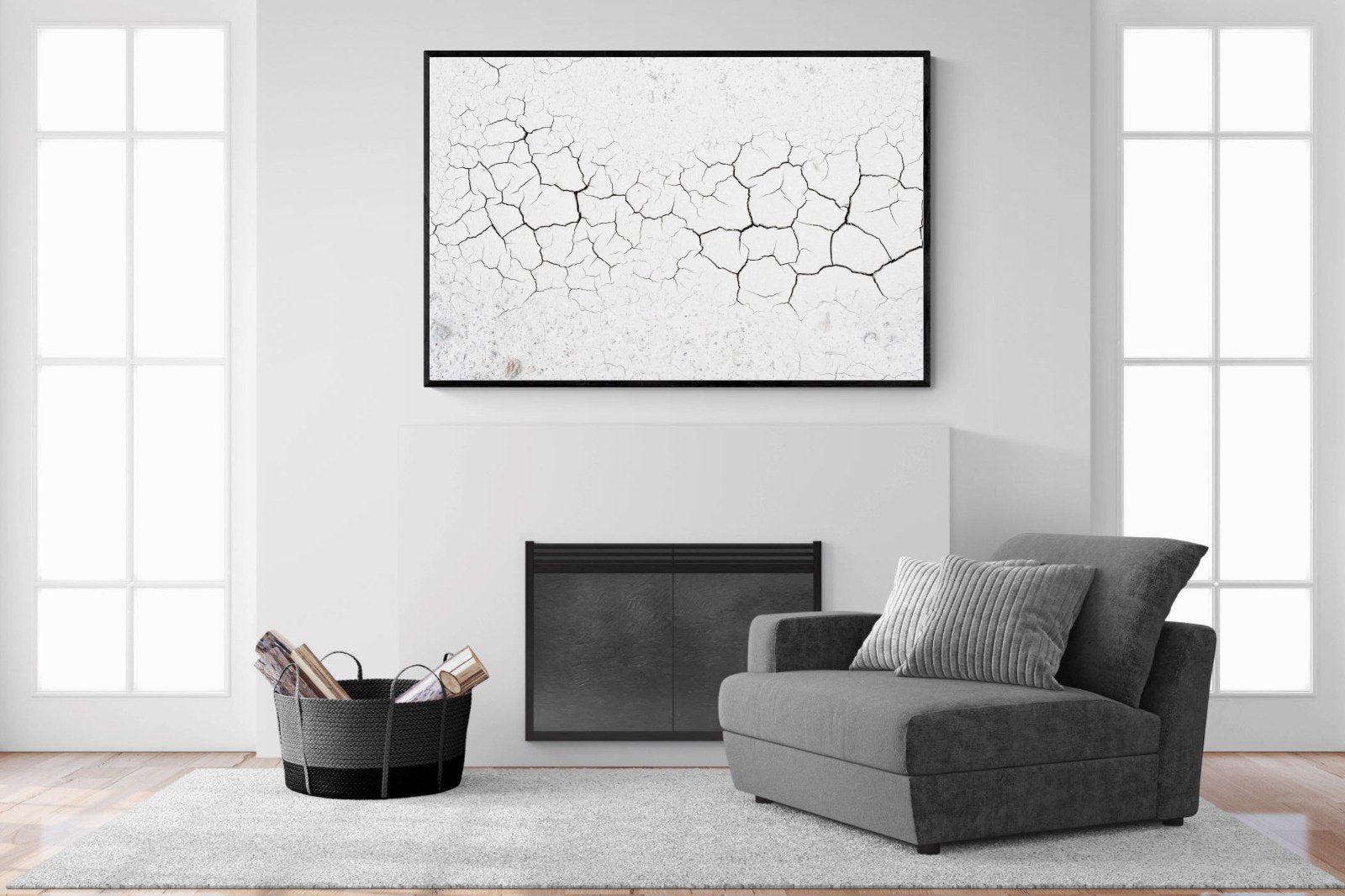 Cracked Earth-Wall_Art-150 x 100cm-Mounted Canvas-Black-Pixalot