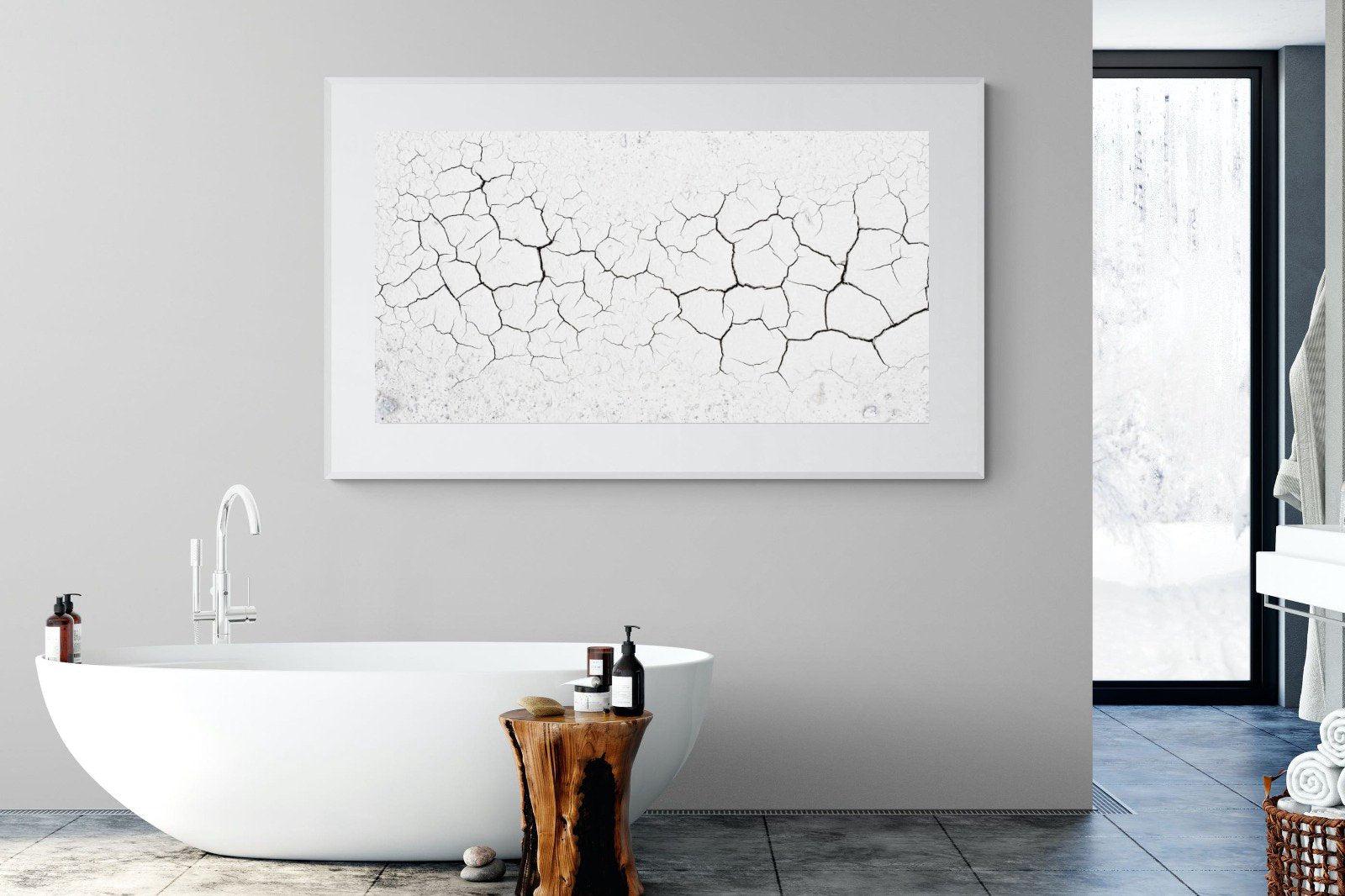 Cracked Earth-Wall_Art-180 x 110cm-Framed Print-White-Pixalot
