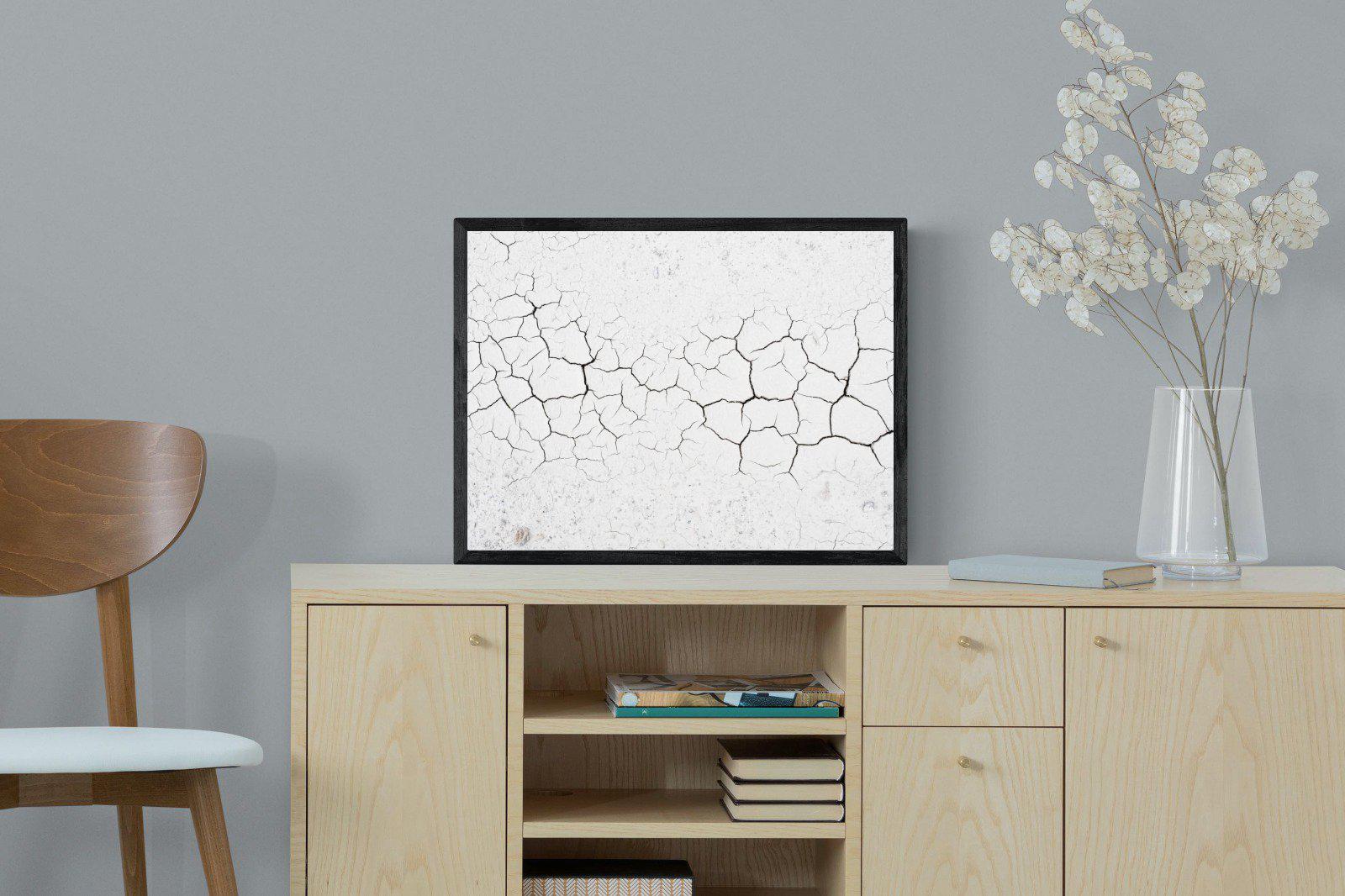 Cracked Earth-Wall_Art-60 x 45cm-Mounted Canvas-Black-Pixalot