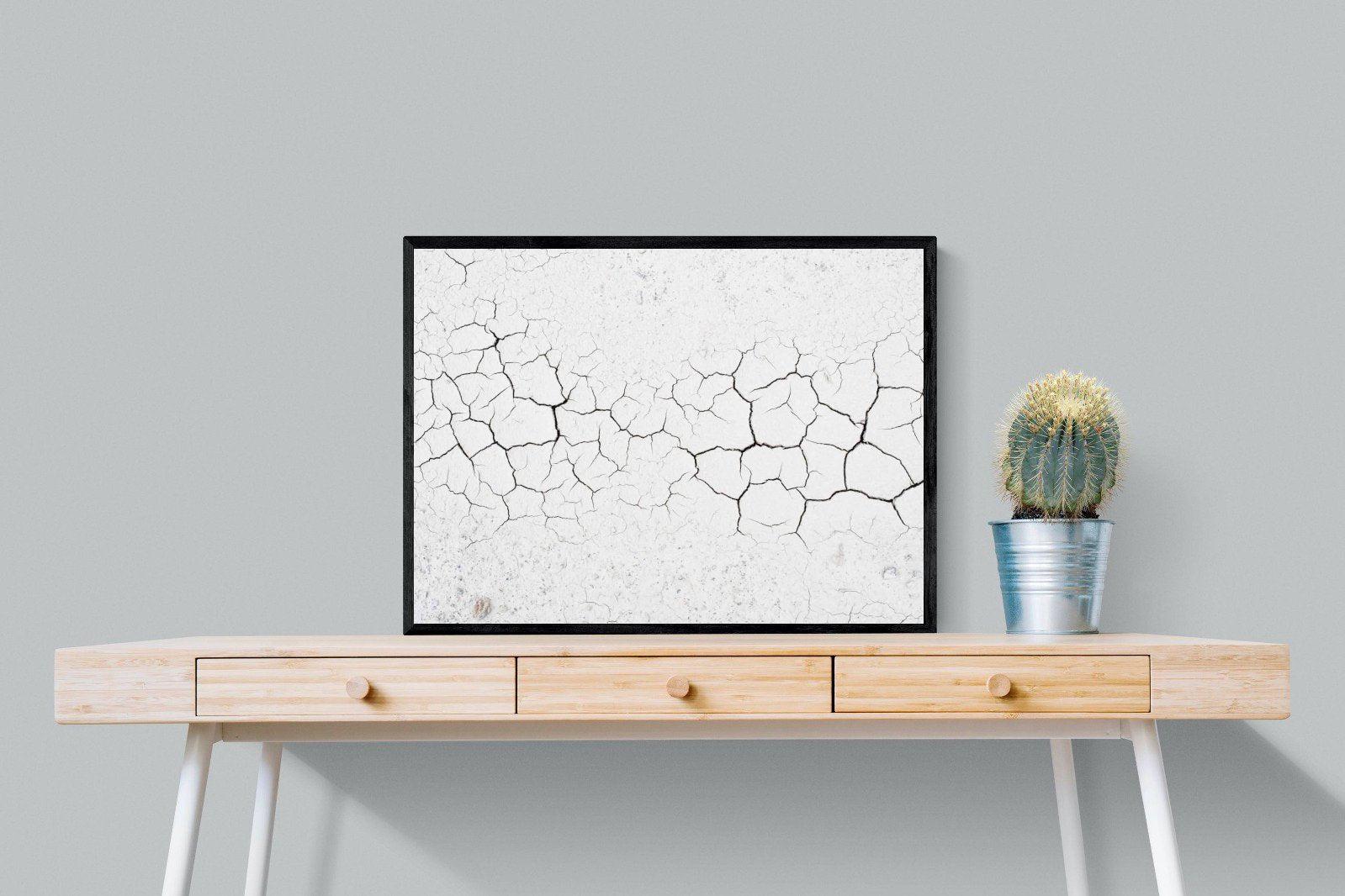 Cracked Earth-Wall_Art-80 x 60cm-Mounted Canvas-Black-Pixalot
