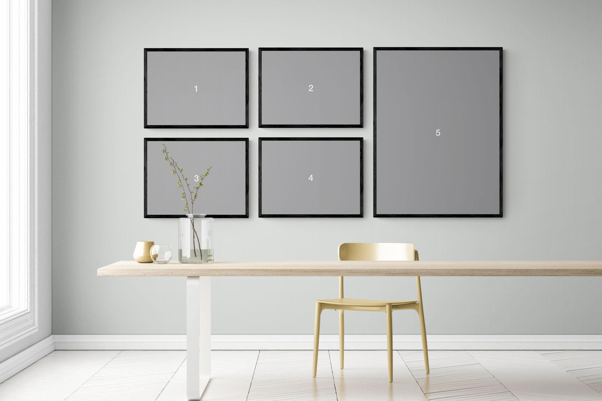 Create Your Own Set of Five-Wall_Art-Mounted Canvas-Black-Pixalot