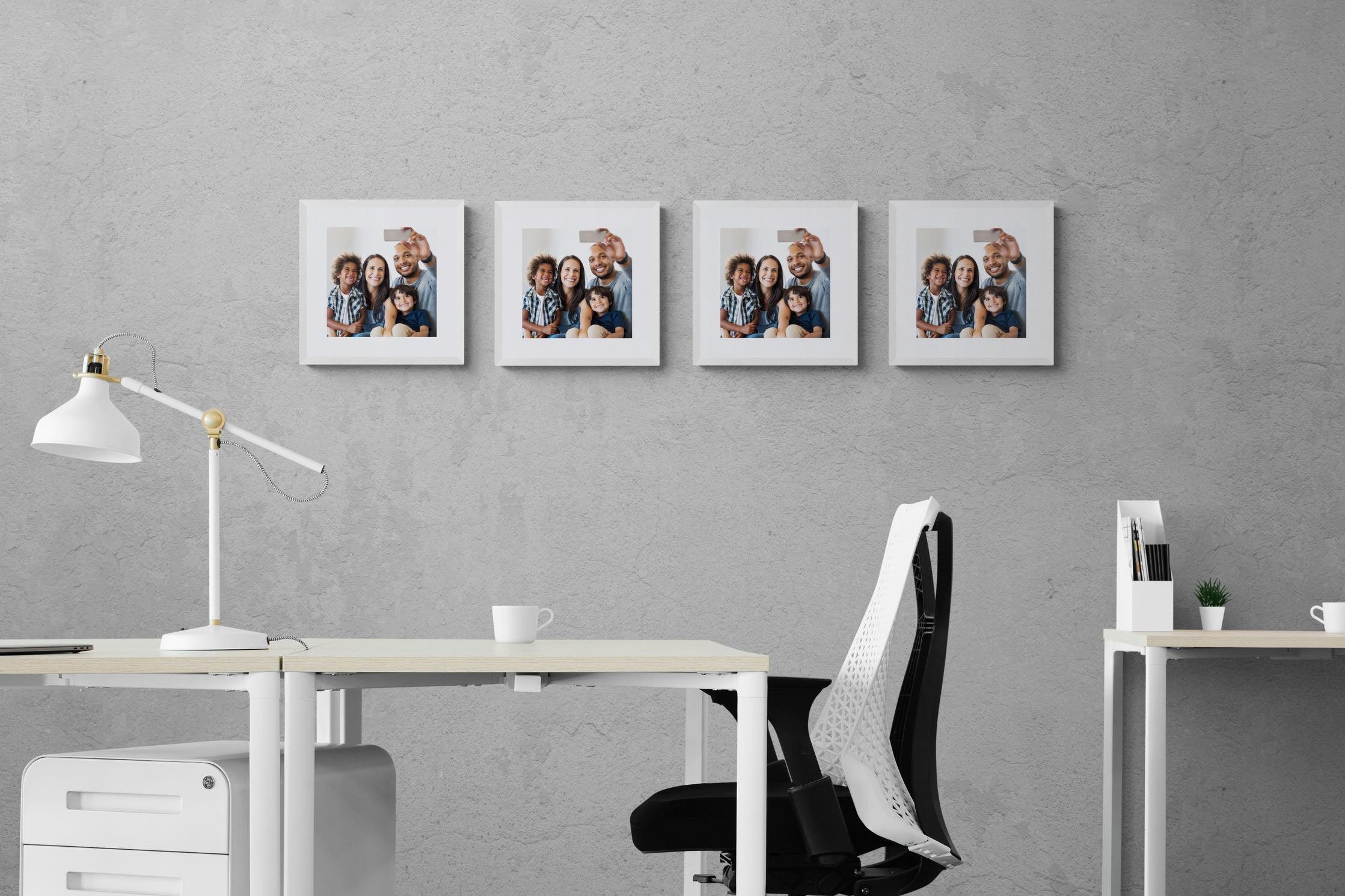 Create Your Own Squares Set-Wall_Art-40 x 40cm (x4)-Framed Print-White-Pixalot