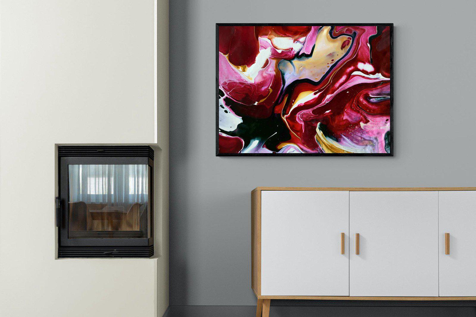 Crimson-Wall_Art-100 x 75cm-Mounted Canvas-Black-Pixalot