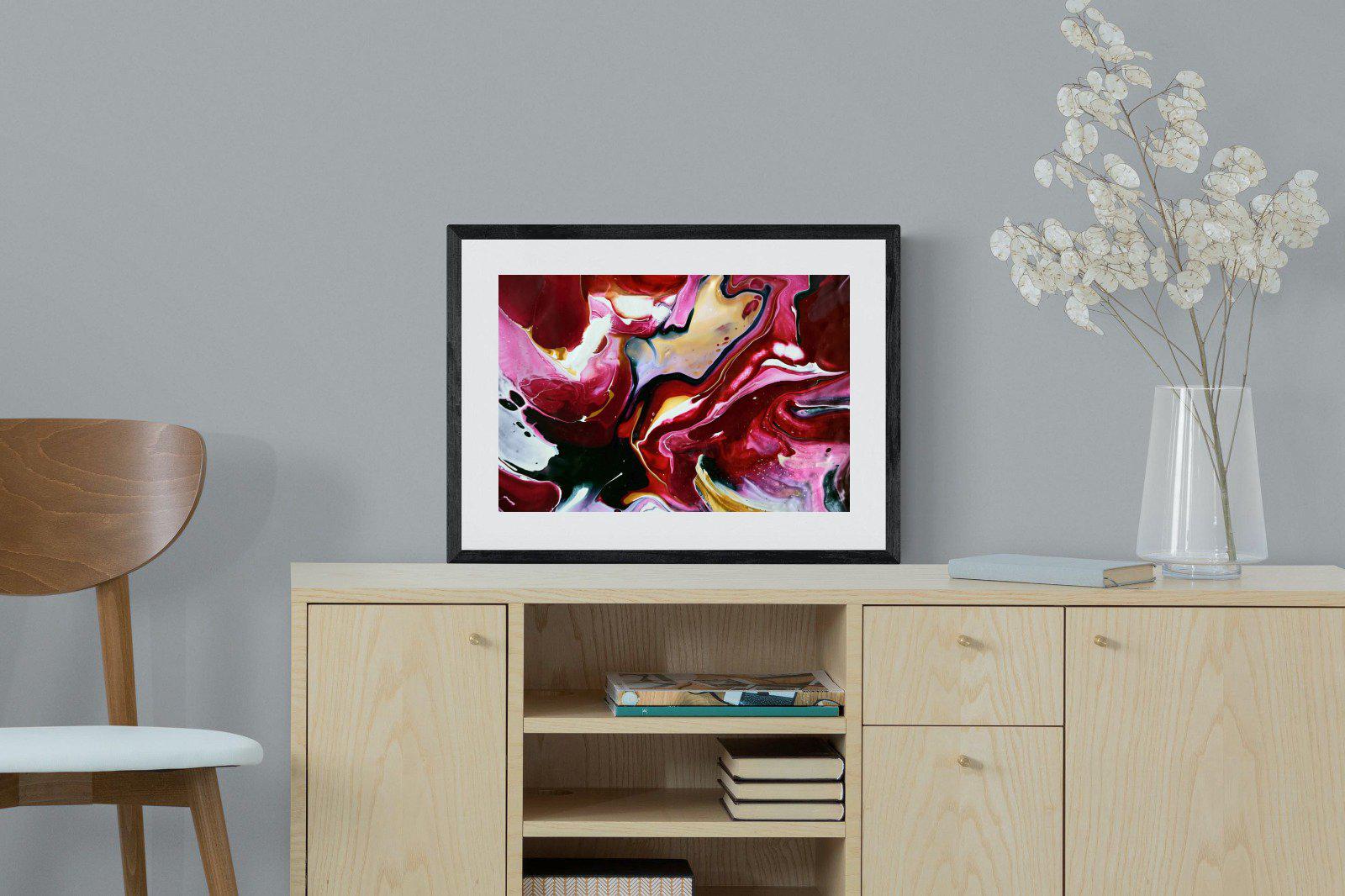 Crimson-Wall_Art-60 x 45cm-Framed Print-Black-Pixalot
