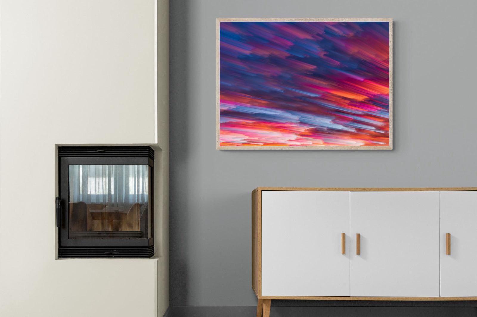 Crimson Sunset-Wall_Art-100 x 75cm-Mounted Canvas-Wood-Pixalot
