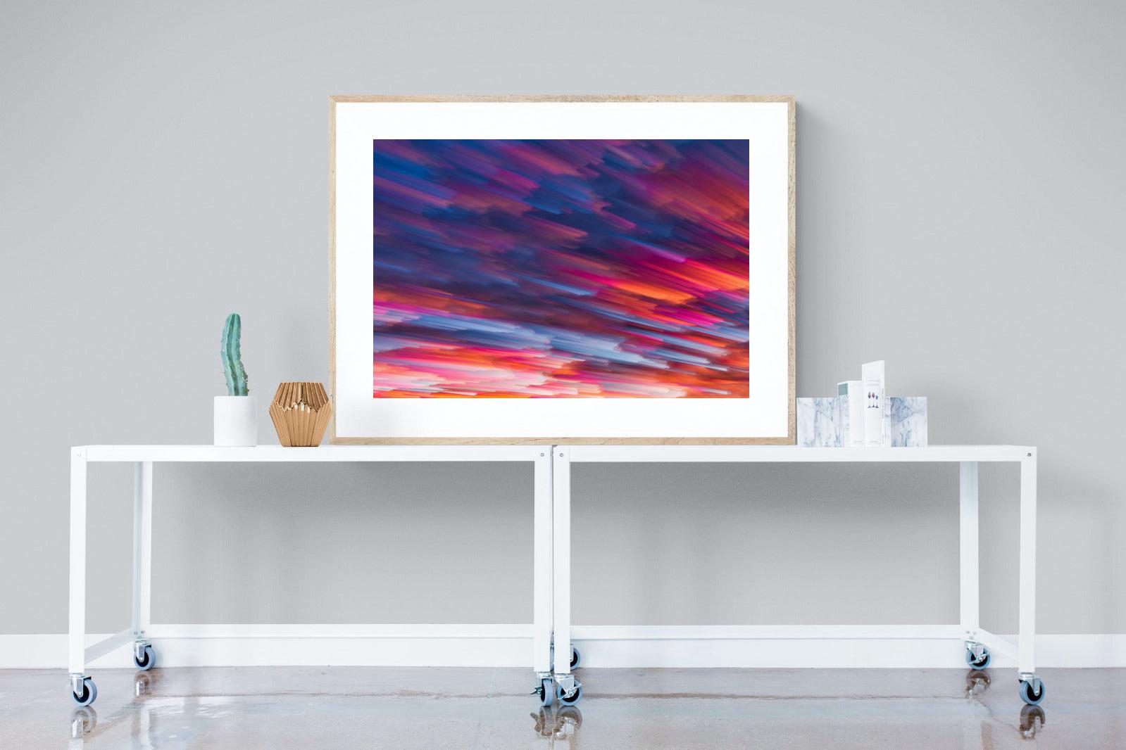 Crimson Sunset-Wall_Art-120 x 90cm-Framed Print-Wood-Pixalot