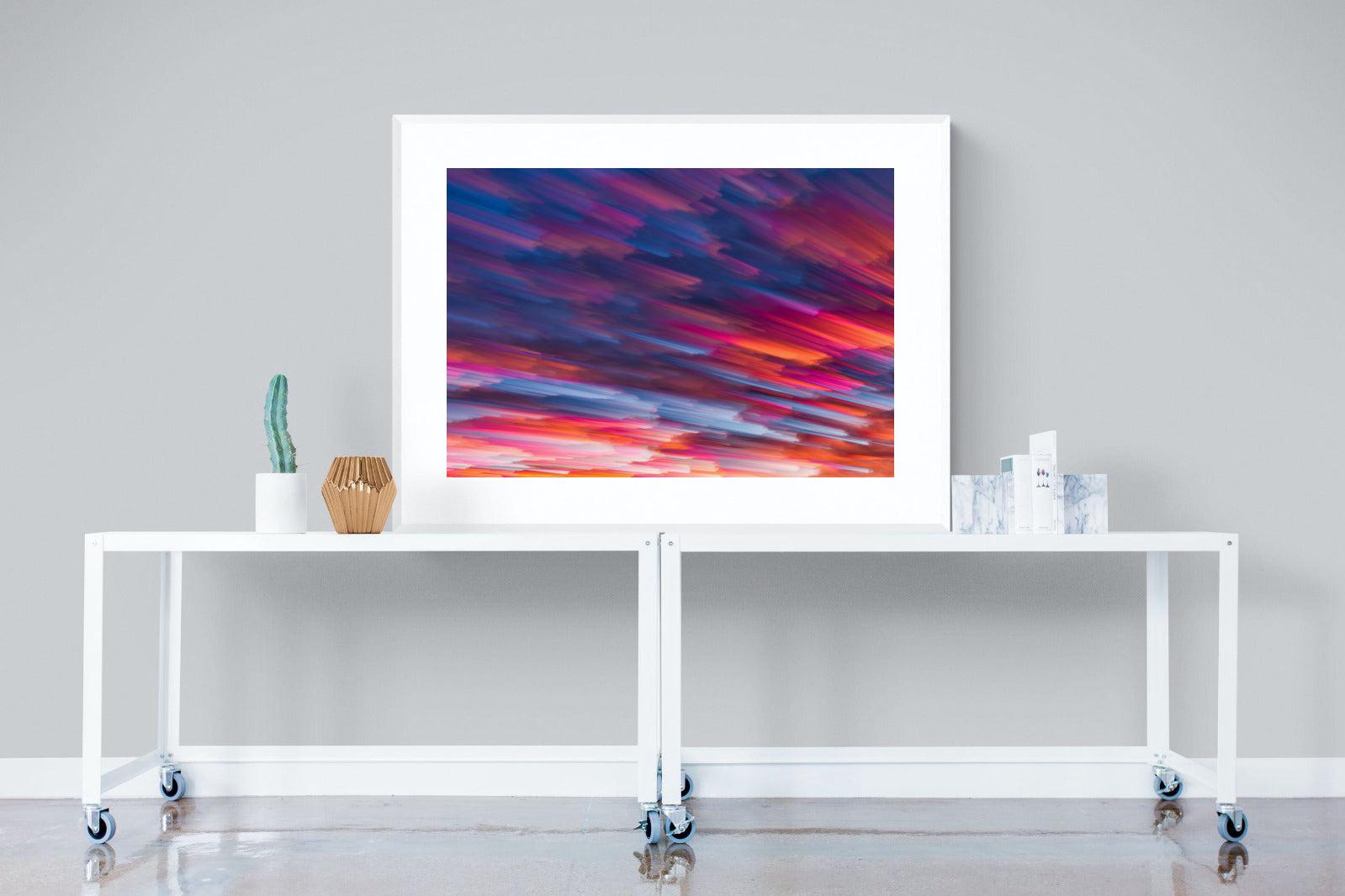 Crimson Sunset-Wall_Art-120 x 90cm-Framed Print-White-Pixalot