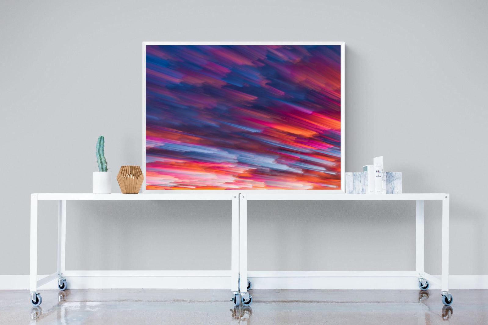 Crimson Sunset-Wall_Art-120 x 90cm-Mounted Canvas-White-Pixalot
