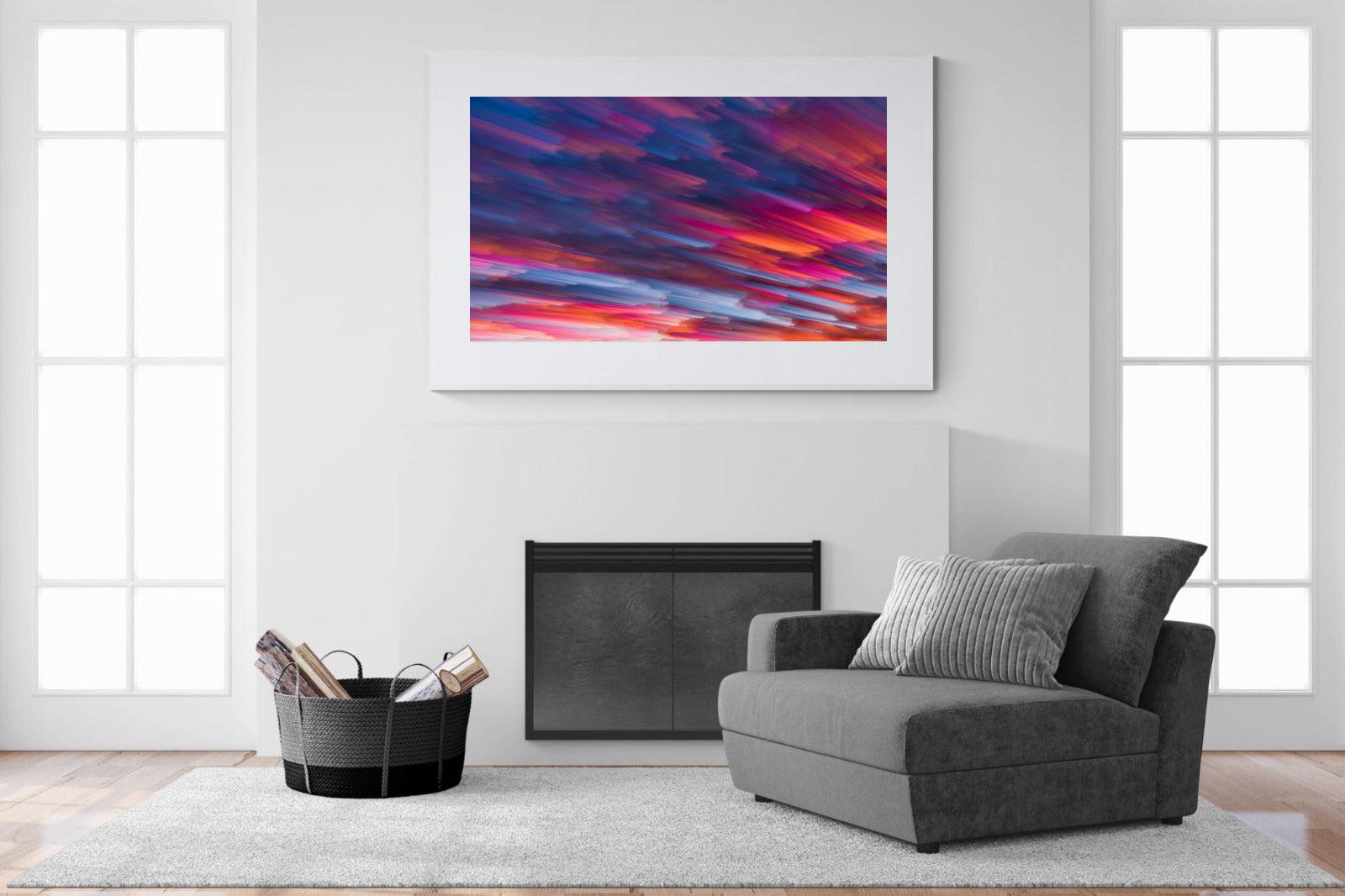Crimson Sunset-Wall_Art-150 x 100cm-Framed Print-White-Pixalot