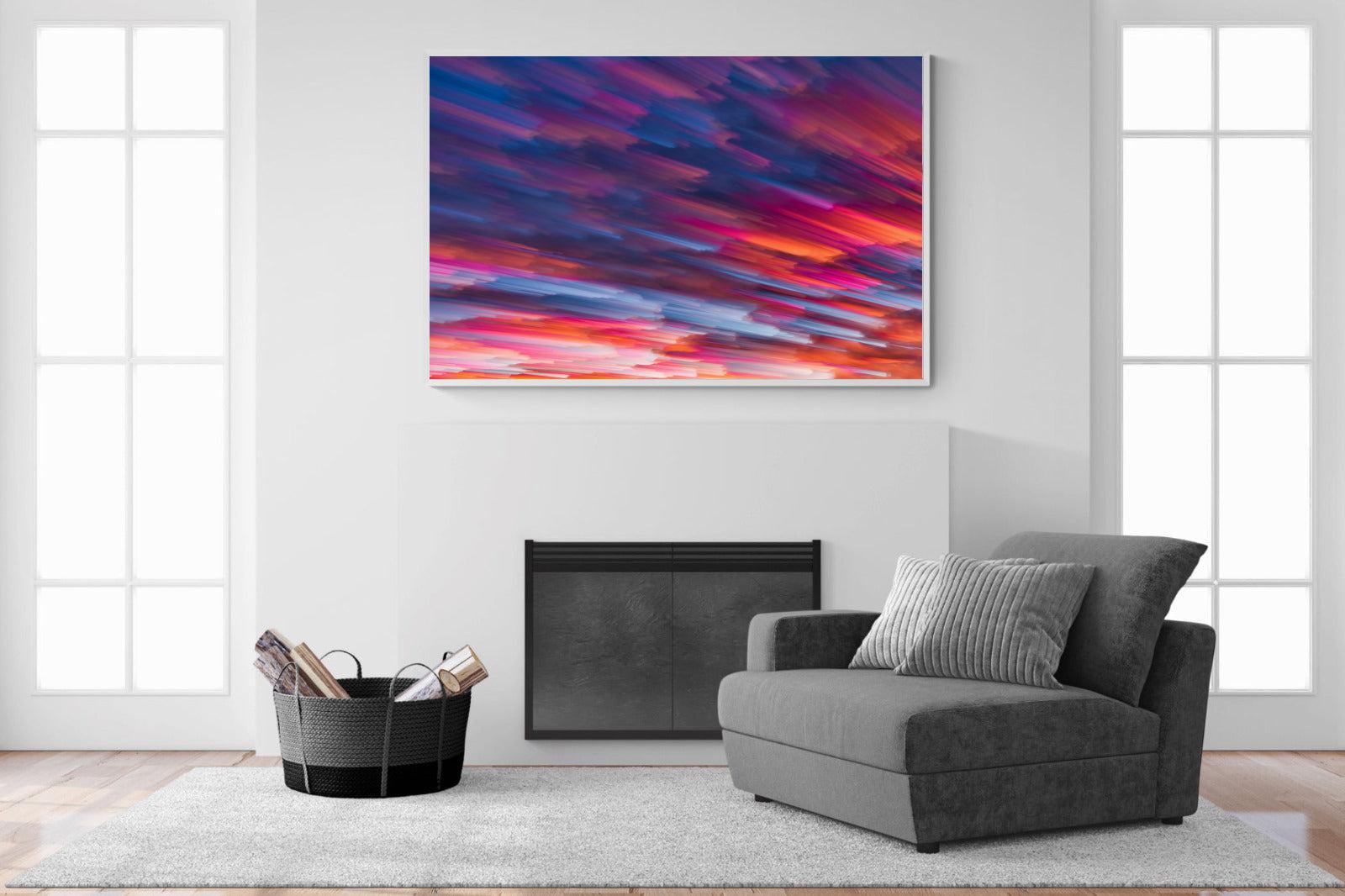 Crimson Sunset-Wall_Art-150 x 100cm-Mounted Canvas-White-Pixalot