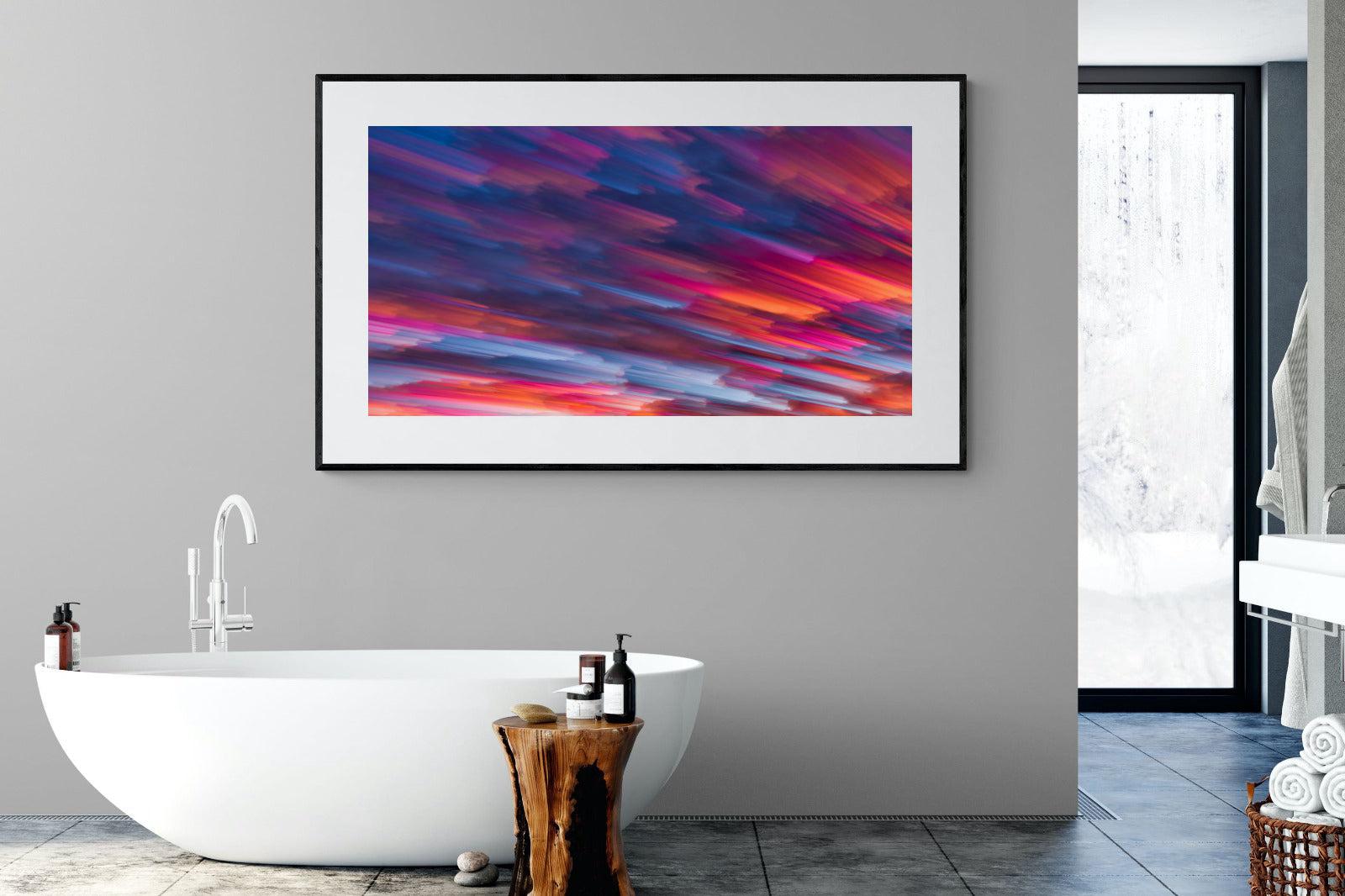 Crimson Sunset-Wall_Art-180 x 110cm-Framed Print-Black-Pixalot