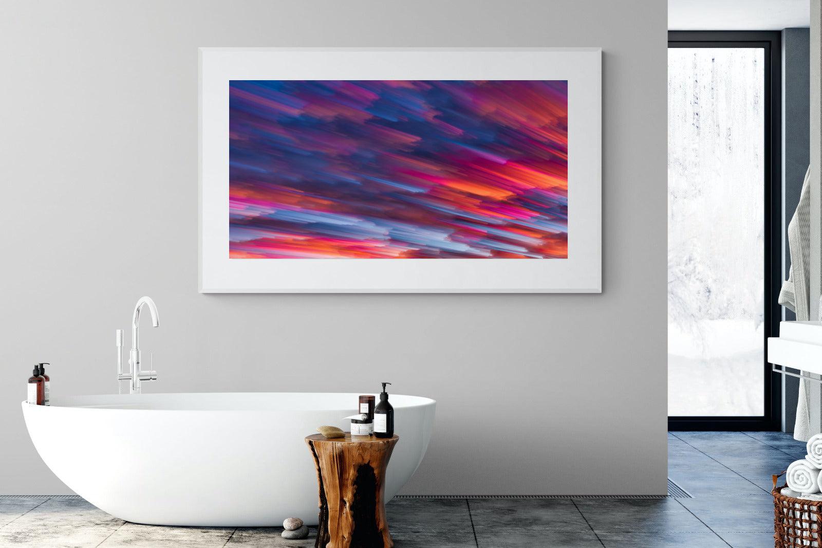 Crimson Sunset-Wall_Art-180 x 110cm-Framed Print-White-Pixalot