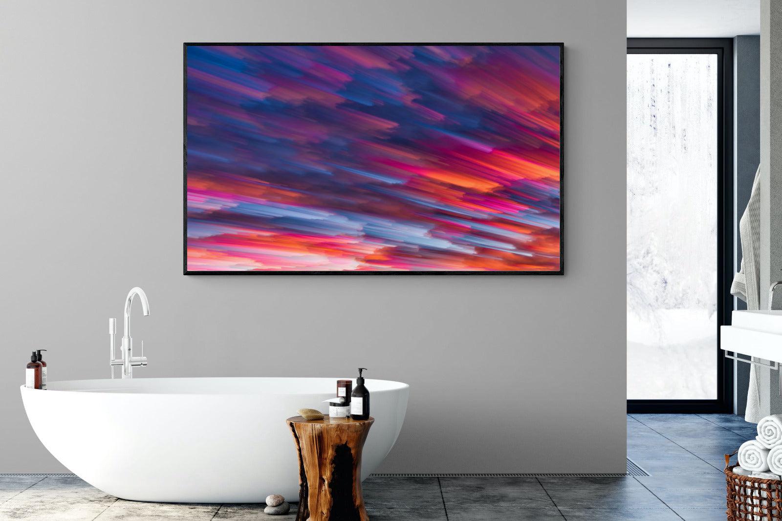 Crimson Sunset-Wall_Art-180 x 110cm-Mounted Canvas-Black-Pixalot