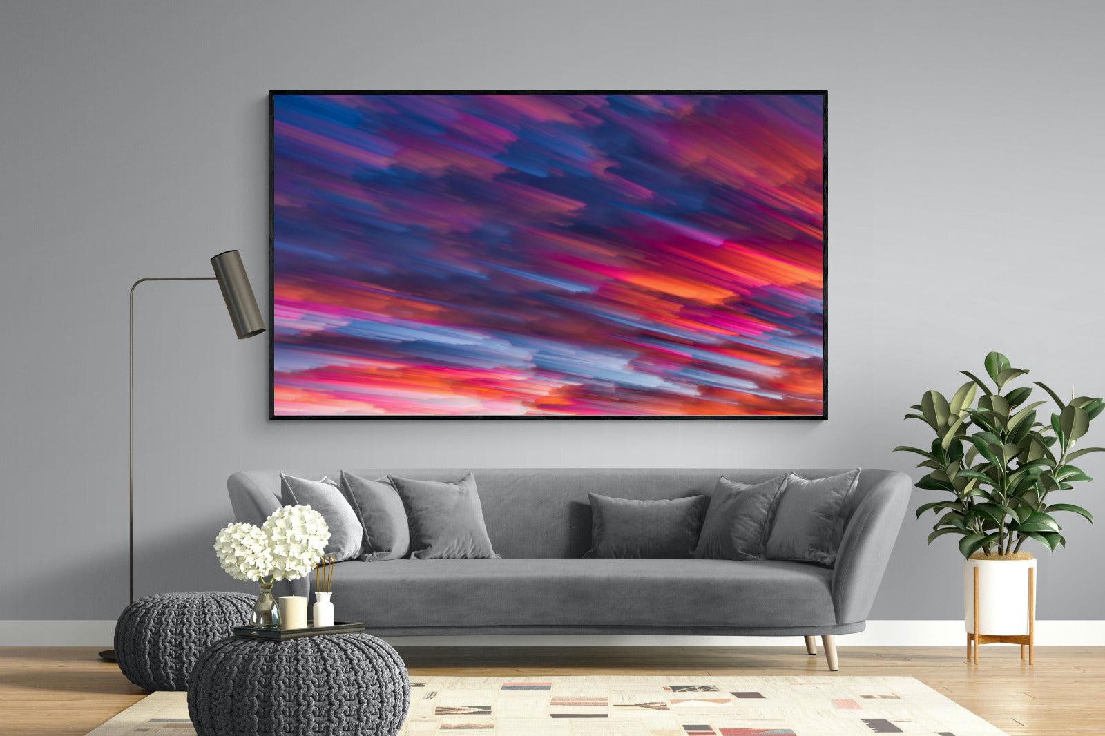 Crimson Sunset-Wall_Art-220 x 130cm-Mounted Canvas-Black-Pixalot
