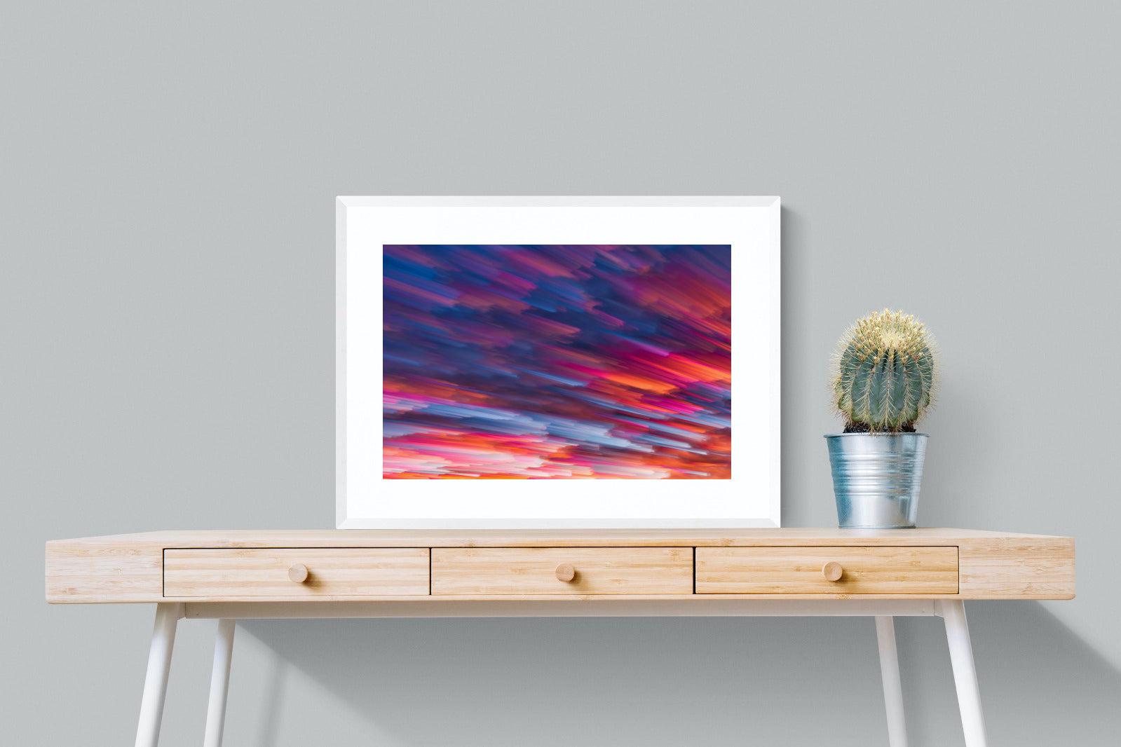 Crimson Sunset-Wall_Art-80 x 60cm-Framed Print-White-Pixalot