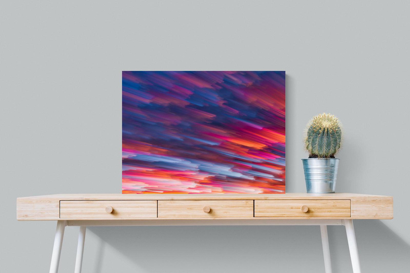 Crimson Sunset-Wall_Art-80 x 60cm-Mounted Canvas-No Frame-Pixalot