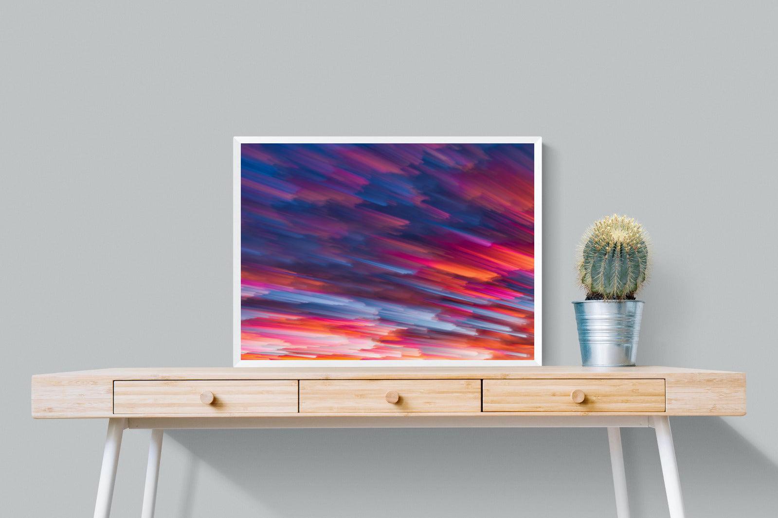 Crimson Sunset-Wall_Art-80 x 60cm-Mounted Canvas-White-Pixalot