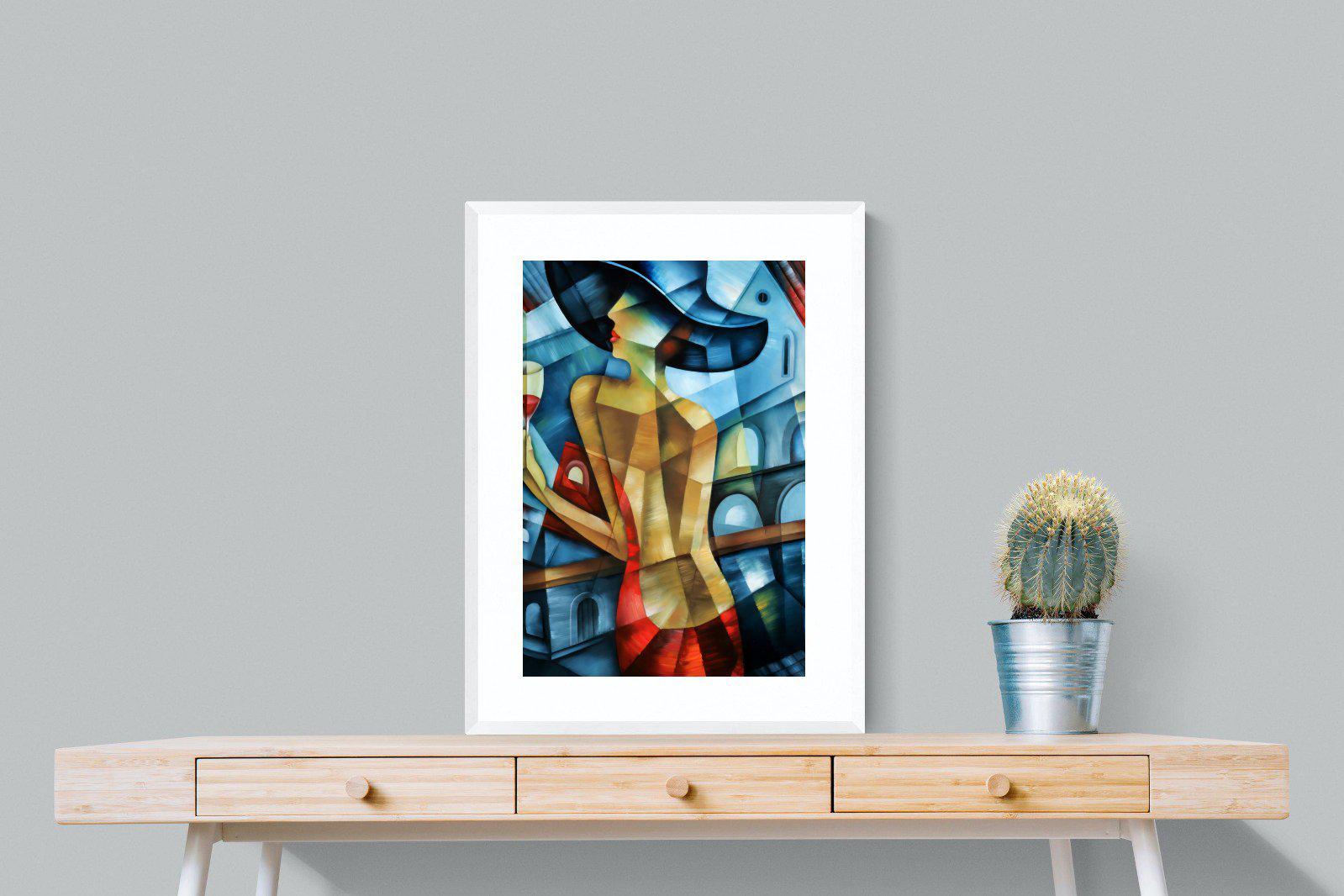 Cubist Couture-Wall_Art-60 x 80cm-Framed Print-White-Pixalot