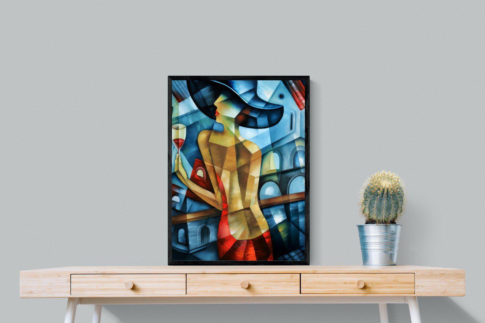 Cubist Couture-Wall_Art-60 x 80cm-Mounted Canvas-Black-Pixalot