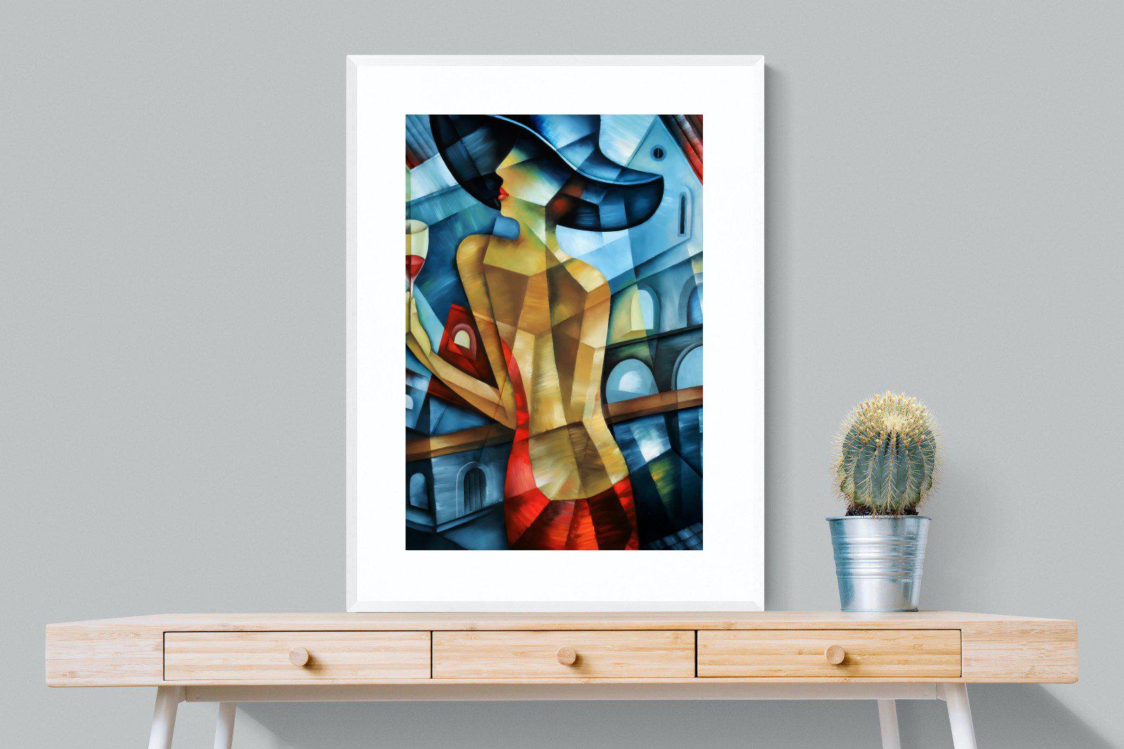 Cubist Couture-Wall_Art-75 x 100cm-Framed Print-White-Pixalot