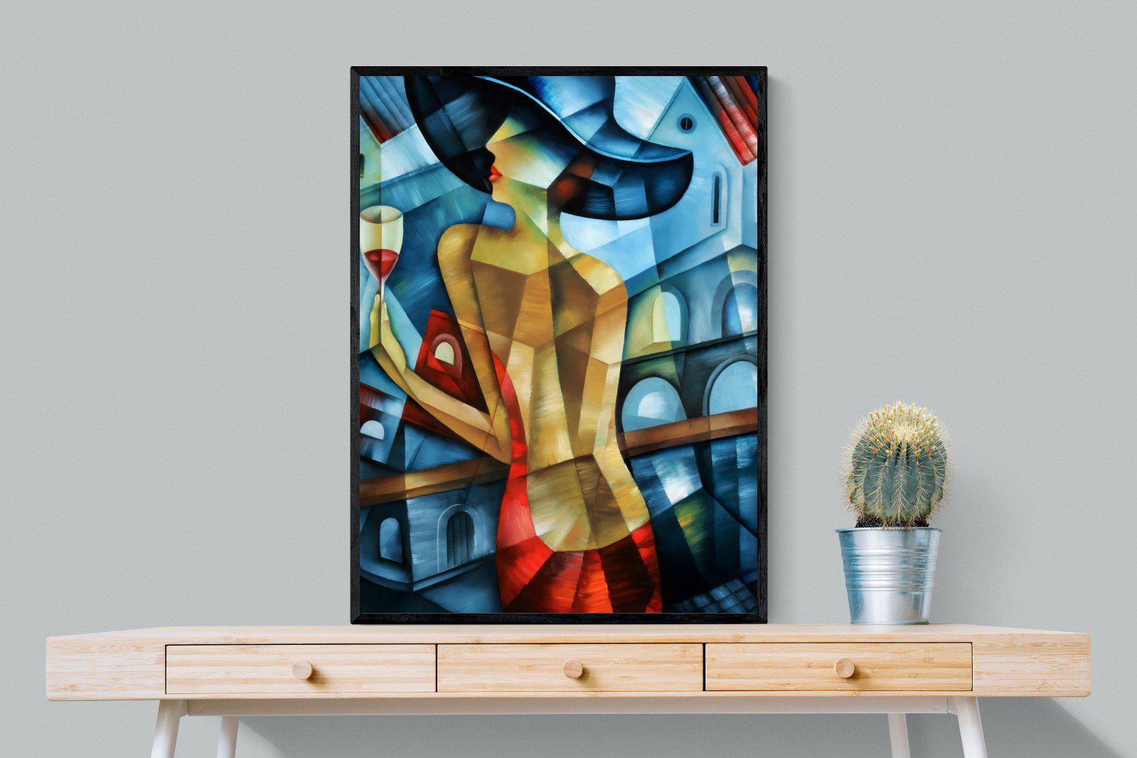 Cubist Couture-Wall_Art-75 x 100cm-Mounted Canvas-Black-Pixalot