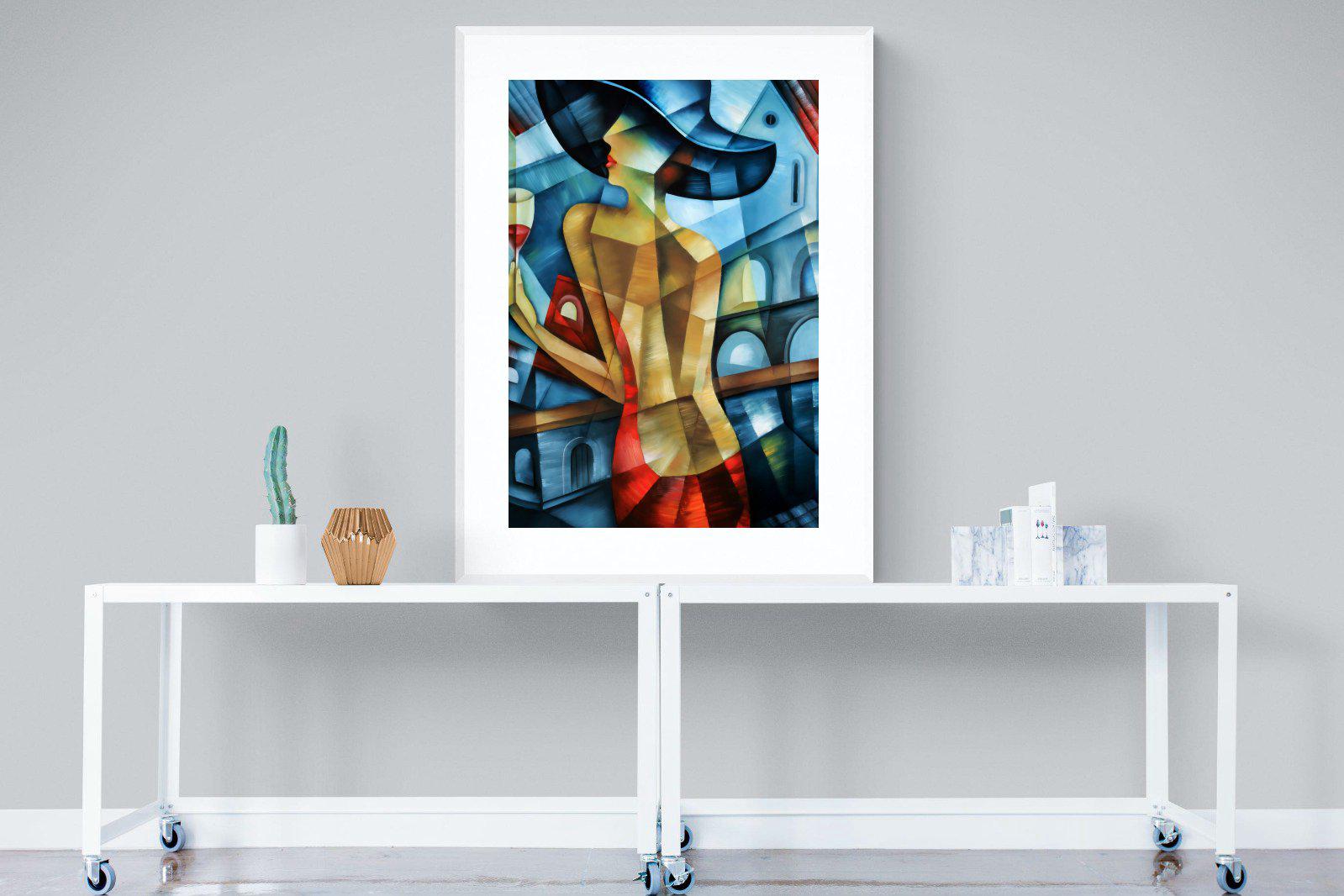 Cubist Couture-Wall_Art-90 x 120cm-Framed Print-White-Pixalot