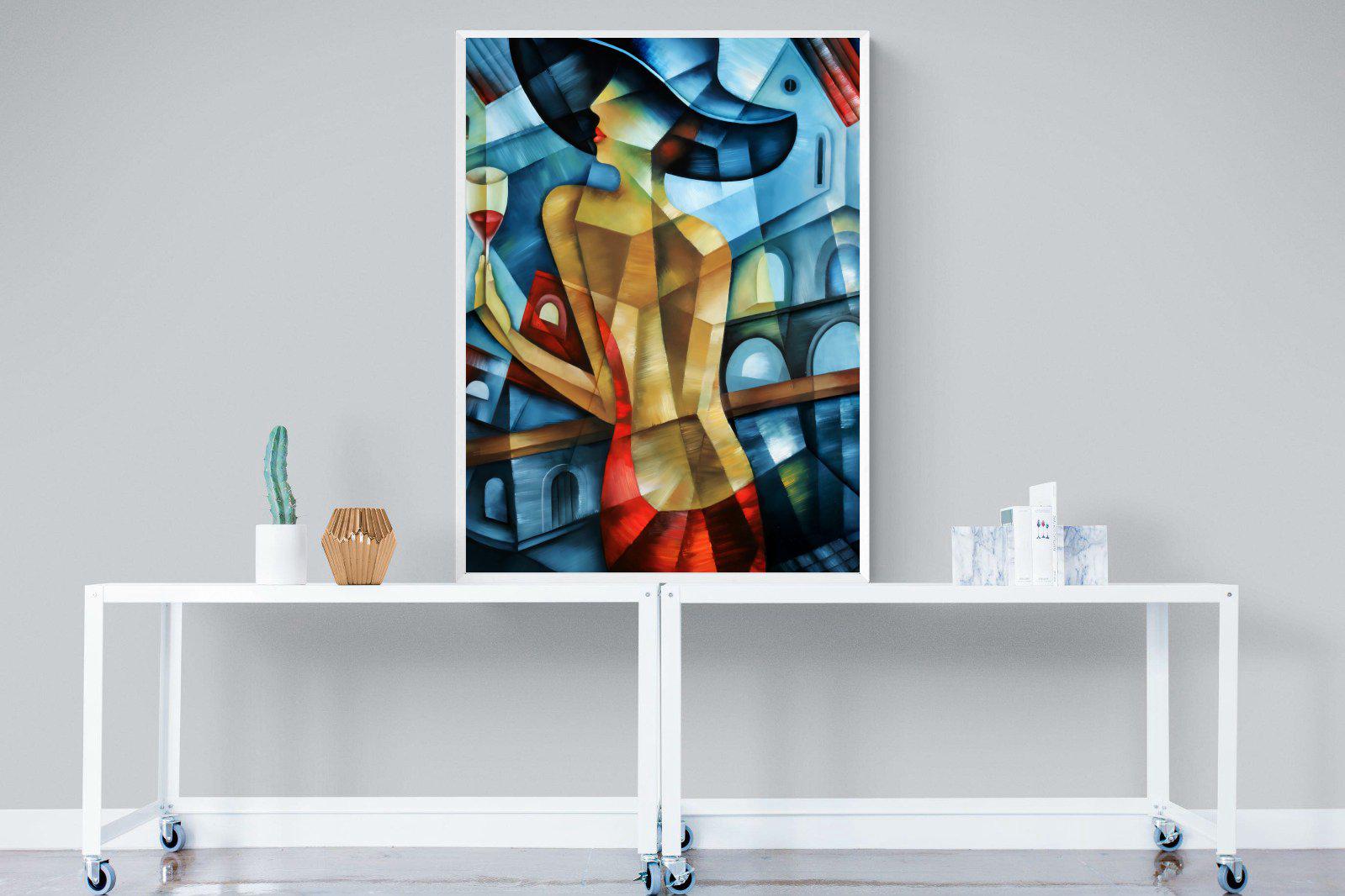 Cubist Couture-Wall_Art-90 x 120cm-Mounted Canvas-White-Pixalot