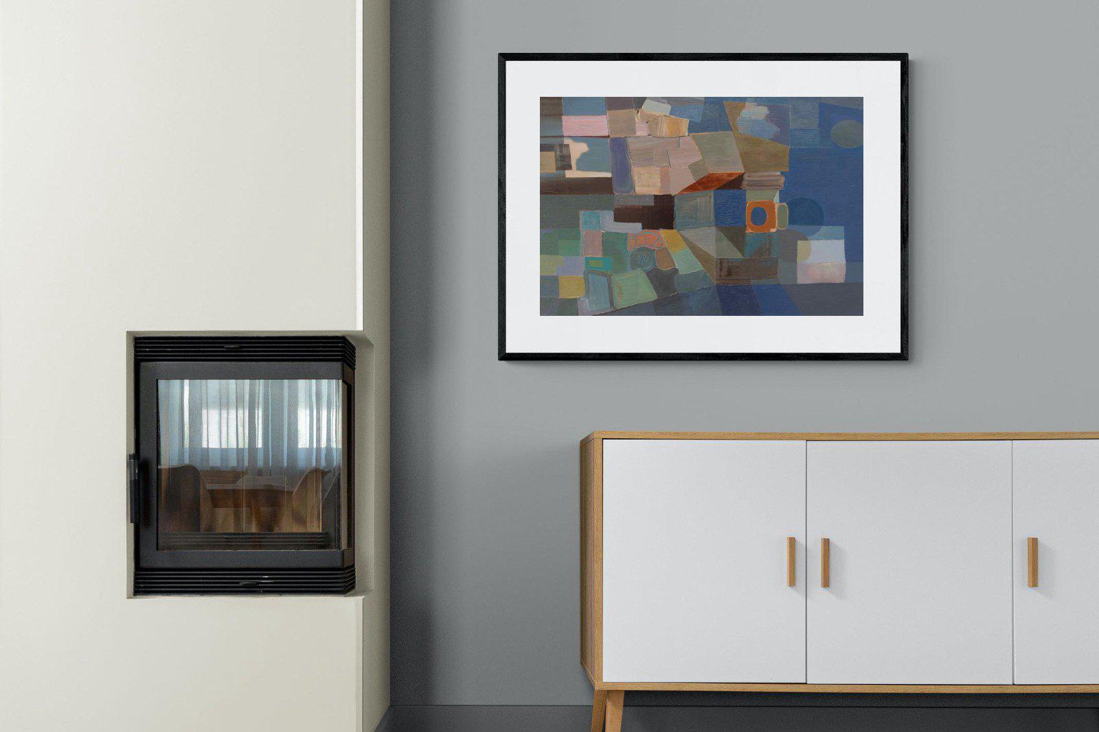 Cubist-Wall_Art-100 x 75cm-Framed Print-Black-Pixalot