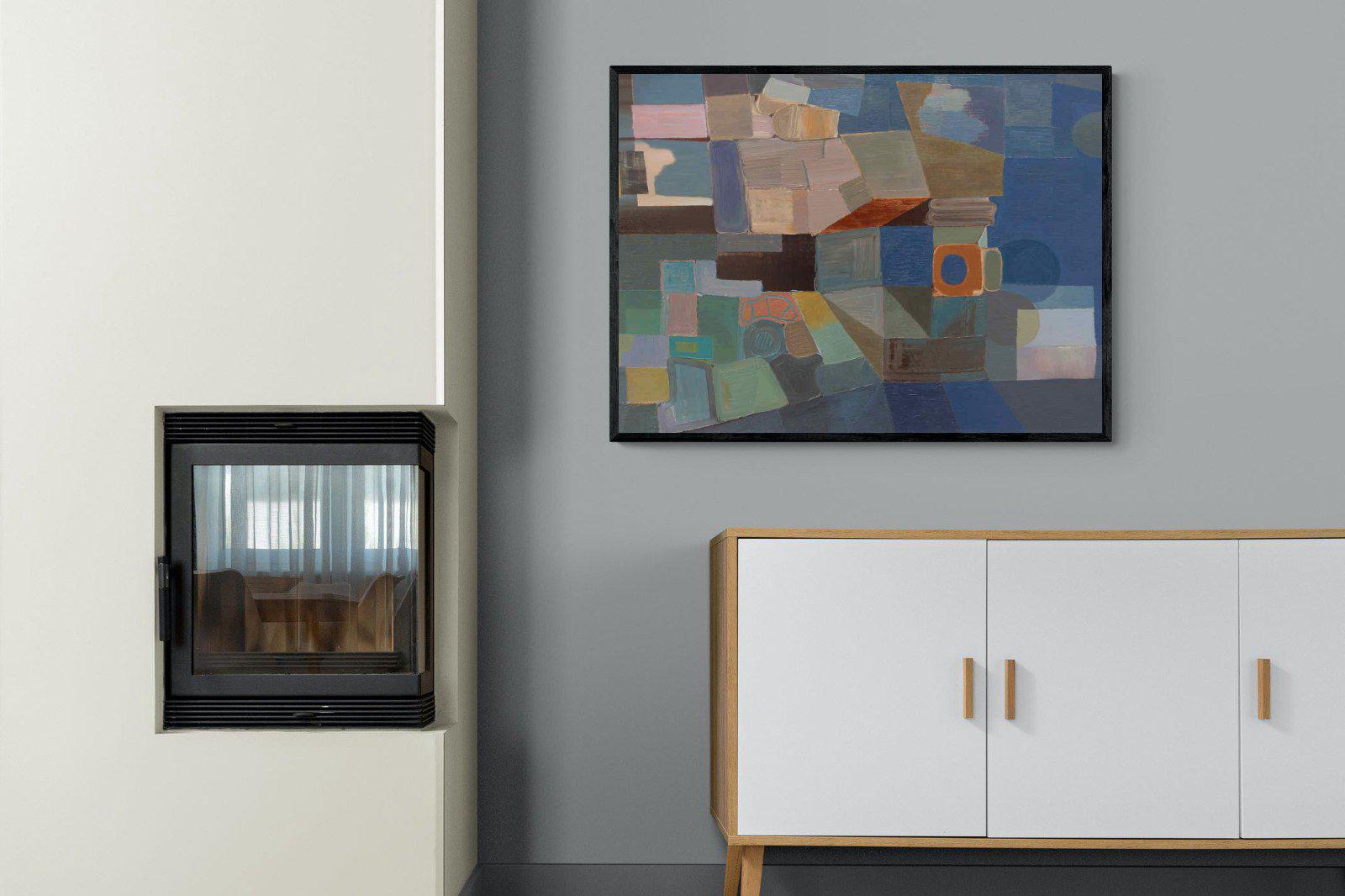 Cubist-Wall_Art-100 x 75cm-Mounted Canvas-Black-Pixalot
