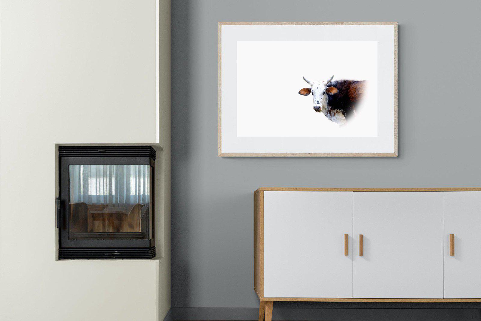 Curious Nguni-Wall_Art-100 x 75cm-Framed Print-Wood-Pixalot