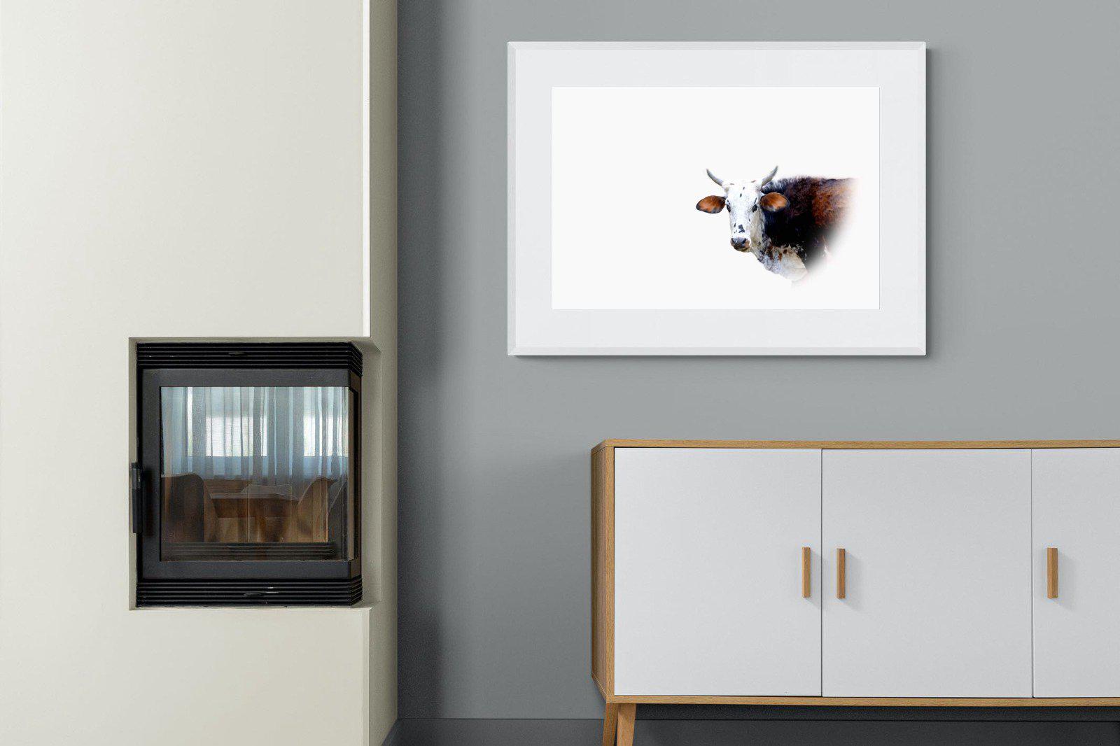 Curious Nguni-Wall_Art-100 x 75cm-Framed Print-White-Pixalot