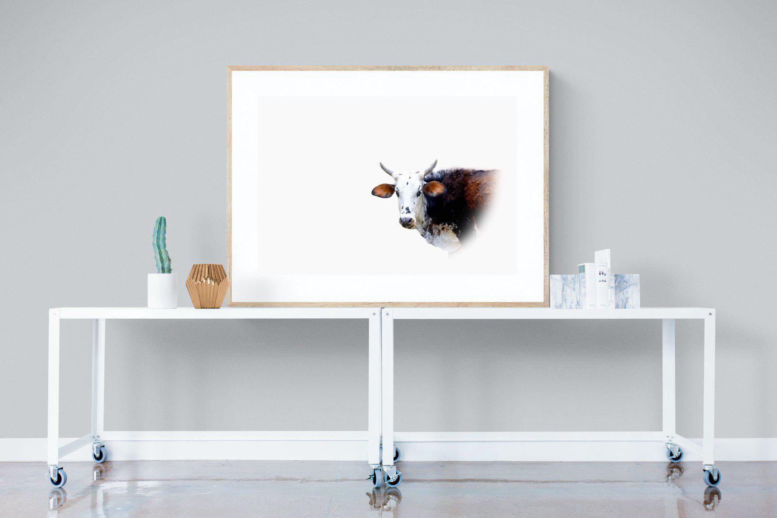 Curious Nguni-Wall_Art-120 x 90cm-Framed Print-Wood-Pixalot