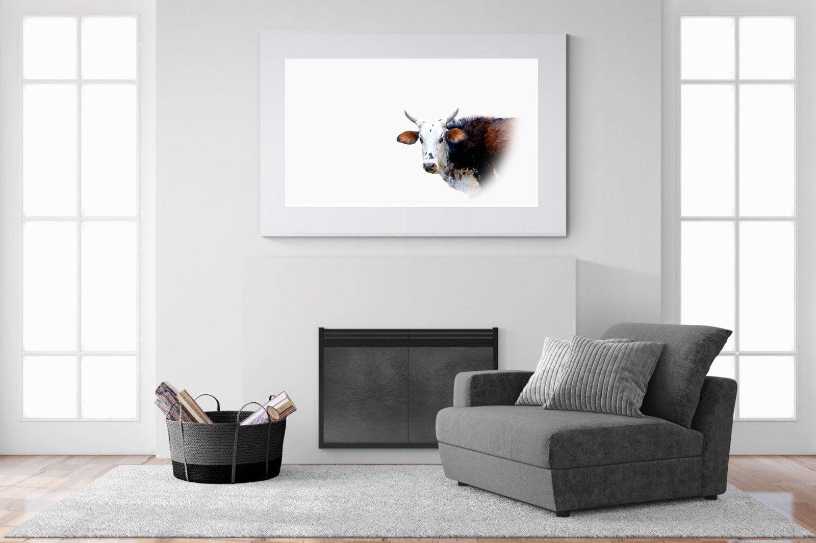 Curious Nguni-Wall_Art-150 x 100cm-Framed Print-White-Pixalot