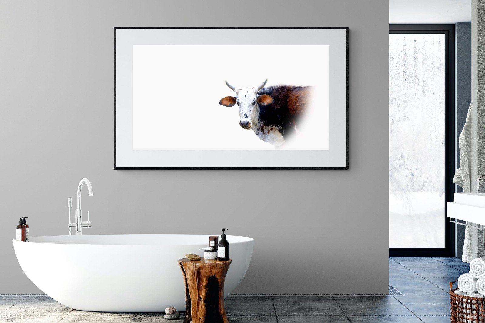 Curious Nguni-Wall_Art-180 x 110cm-Framed Print-Black-Pixalot